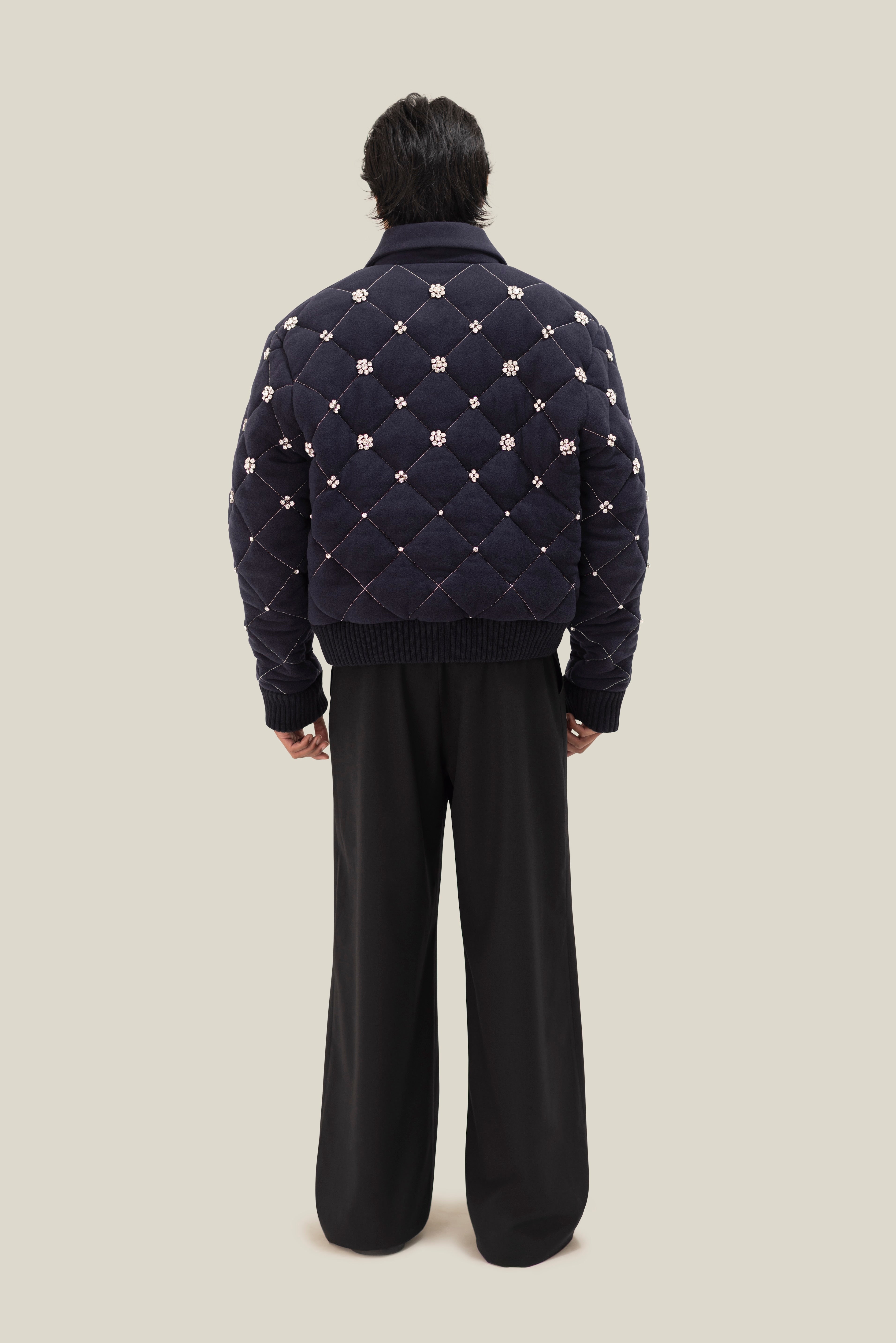Swarovski Quilted Bomber Jacket