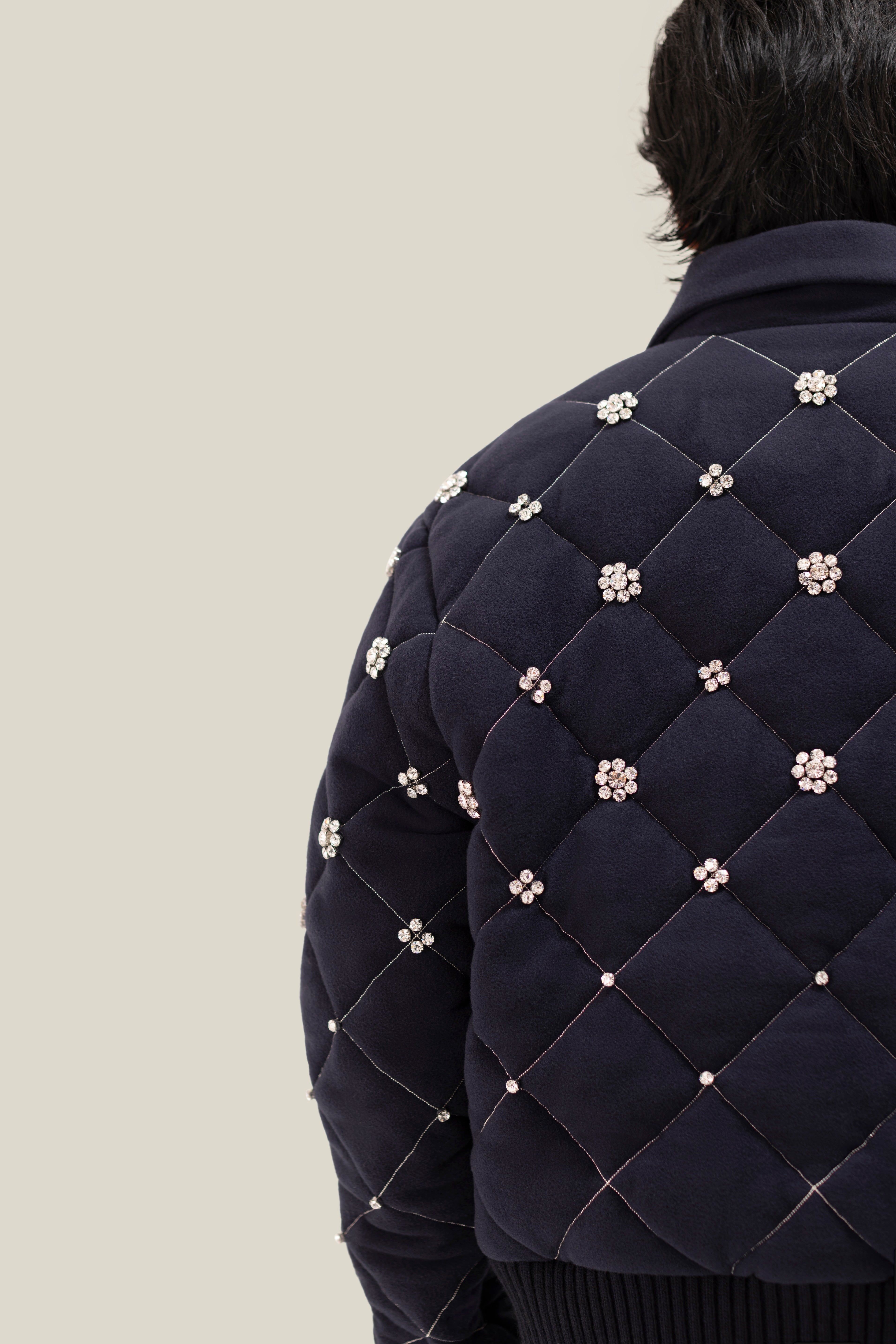 Swarovski Quilted Bomber Jacket