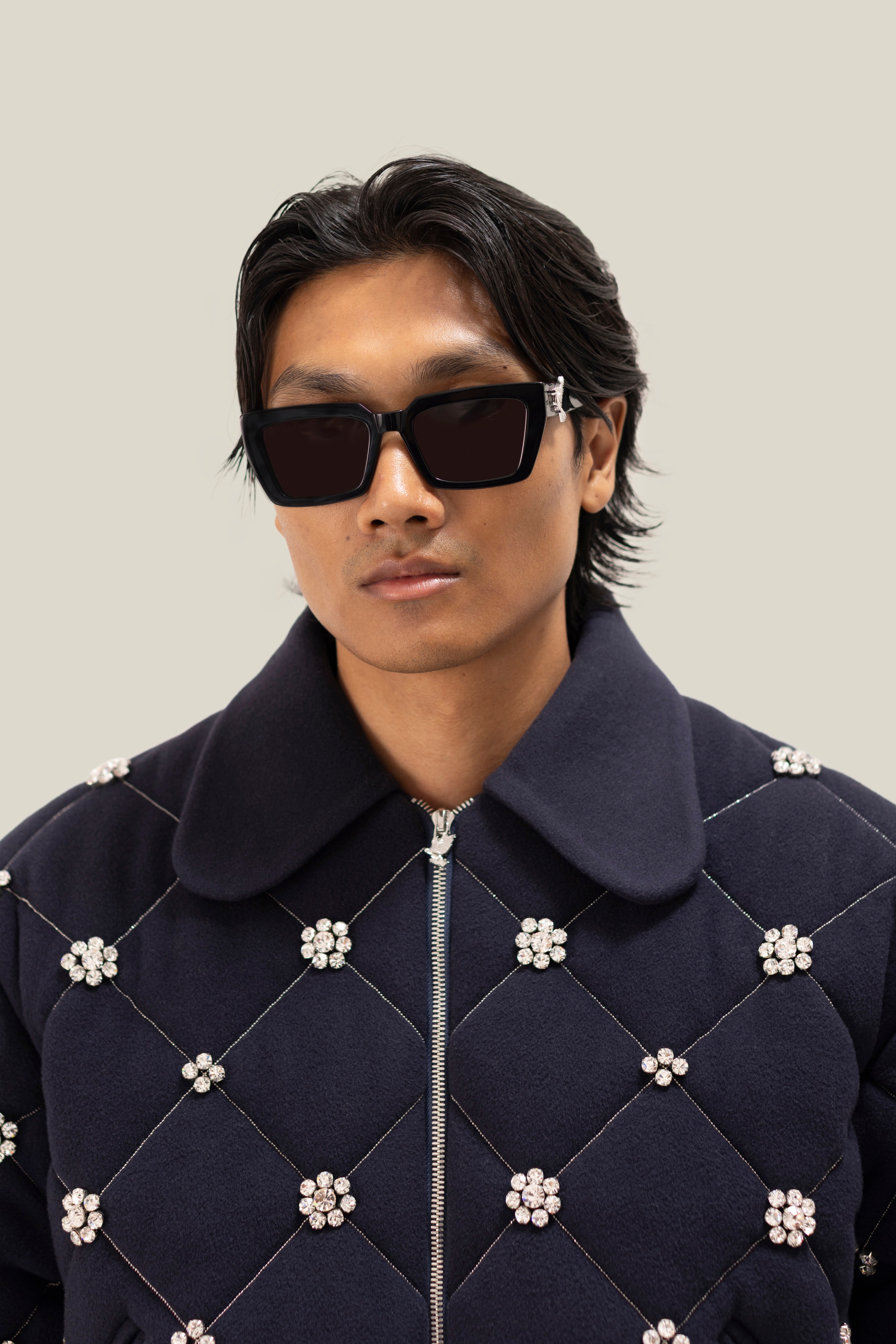 Swarovski Quilted Bomber Jacket