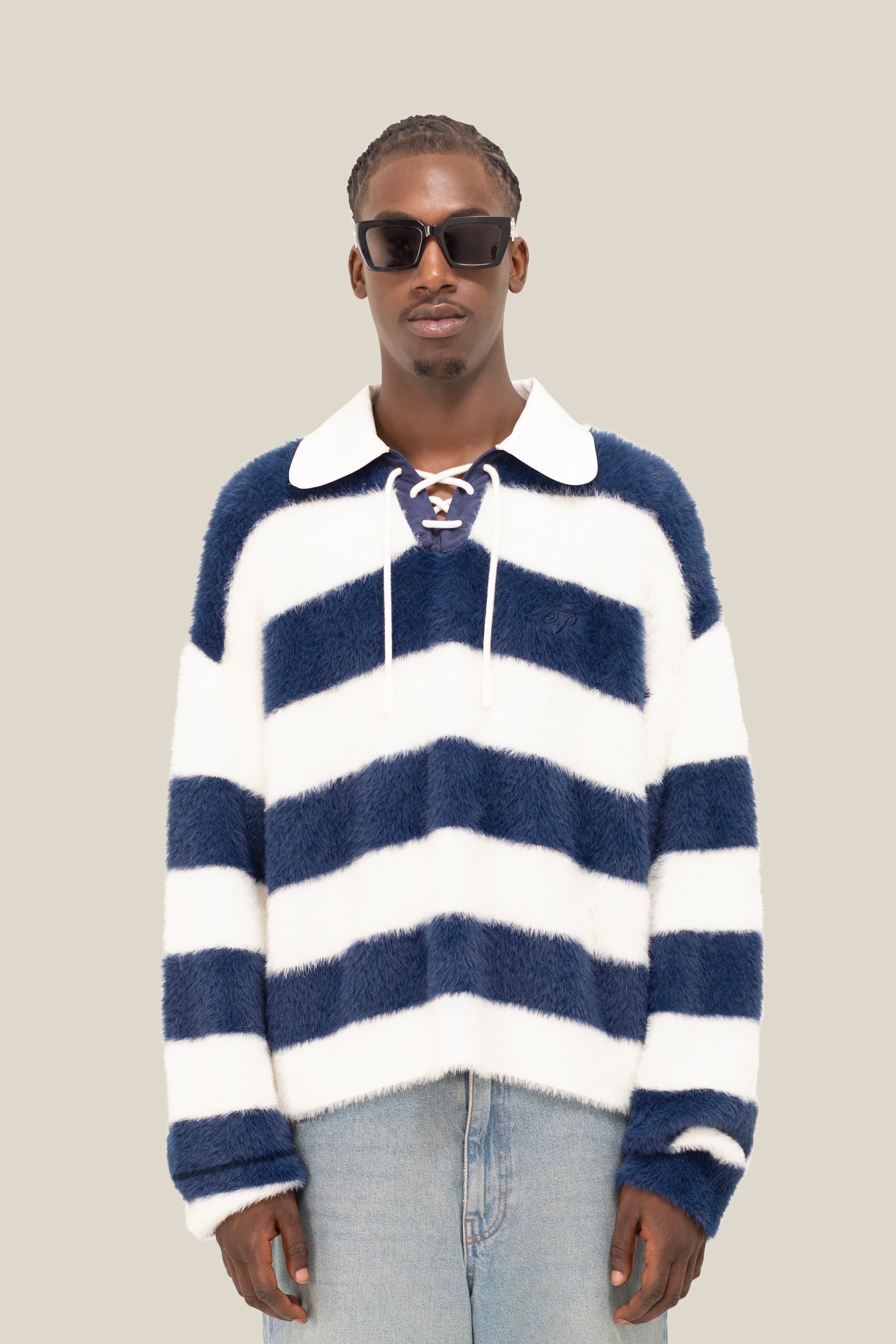 Fluffy Knit LS Polo