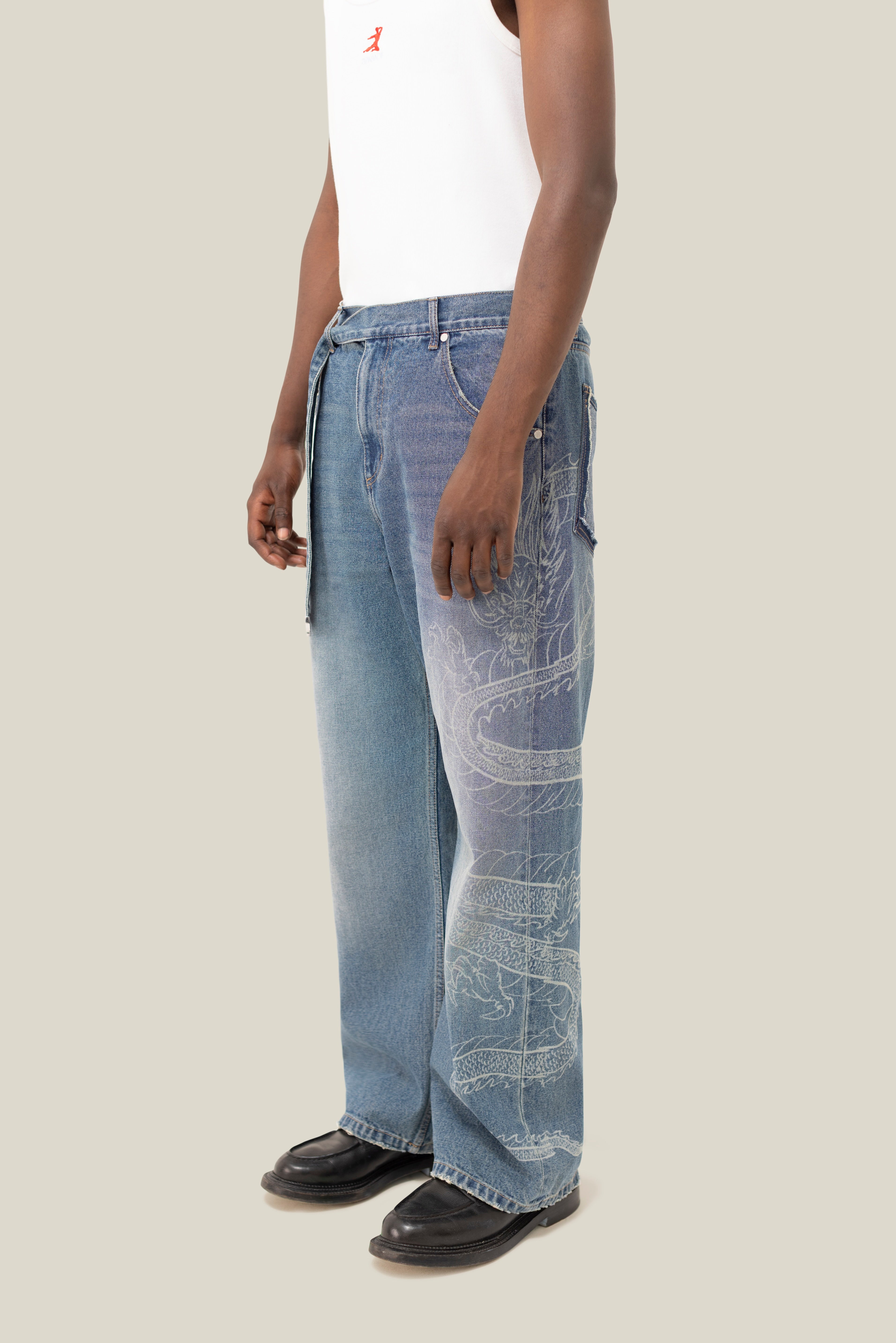 3.PARADIS x BRUCE LEE: Laser Print Jeans