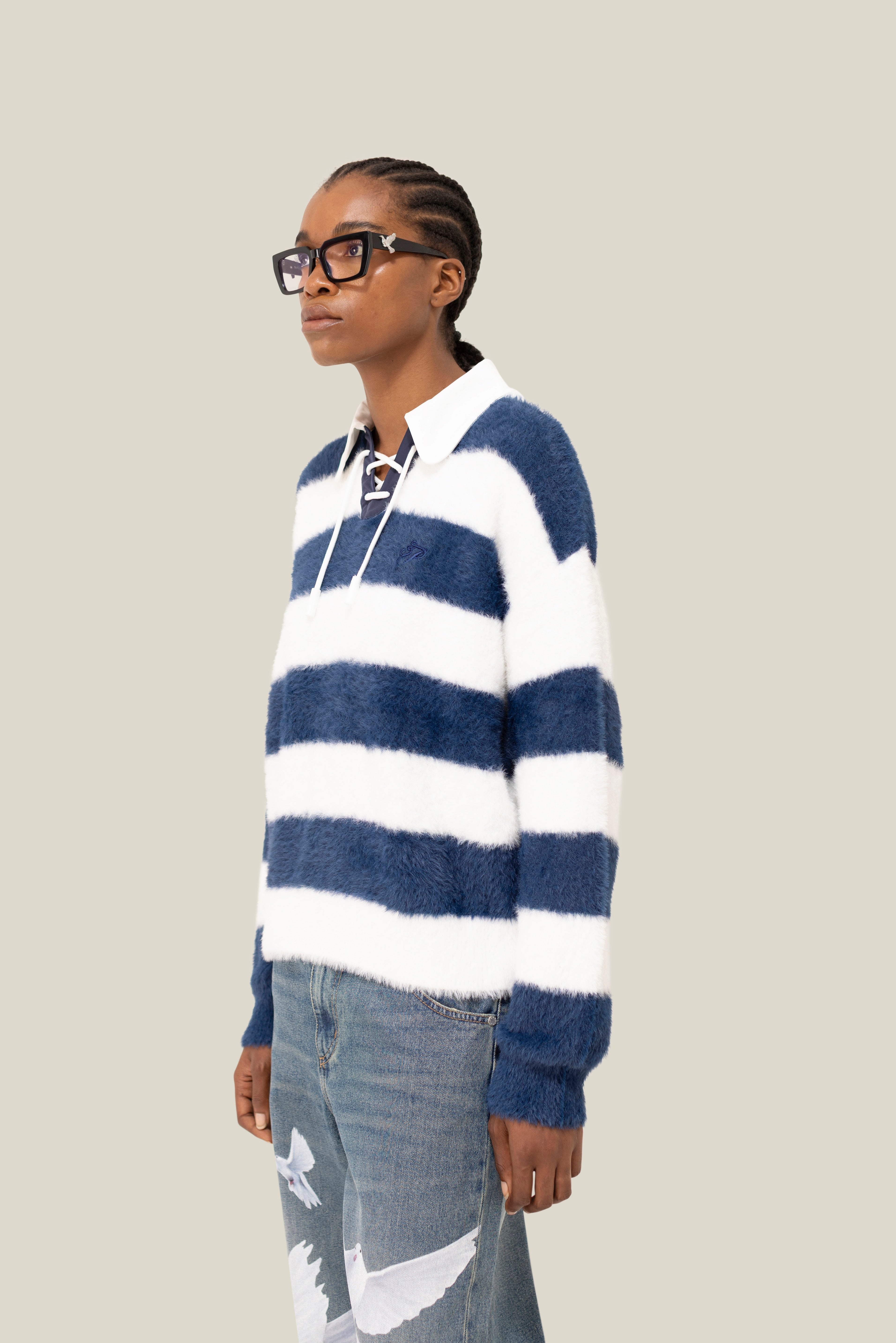 Fluffy Knit LS Polo