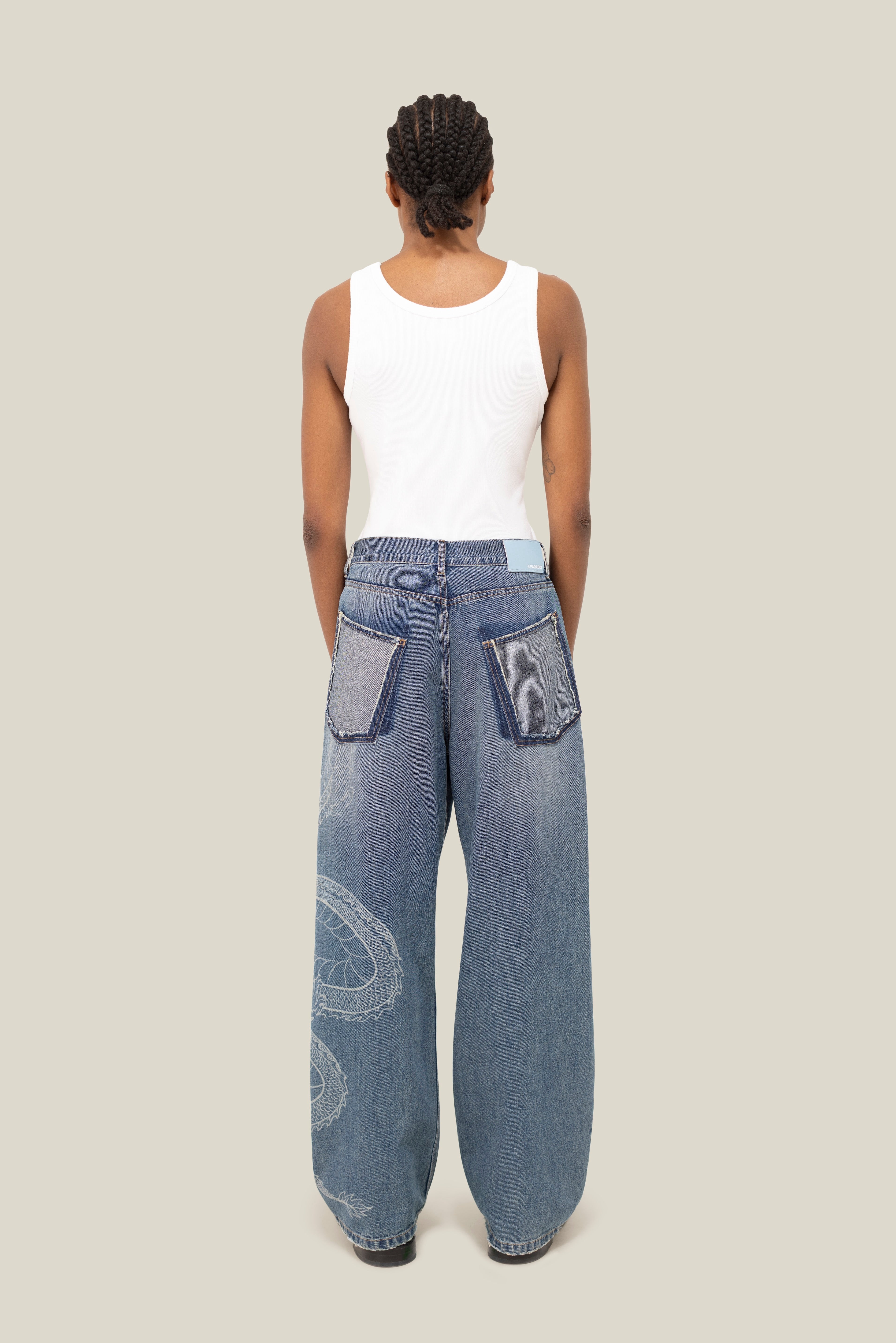3.PARADIS x BRUCE LEE: Laser Print Jeans