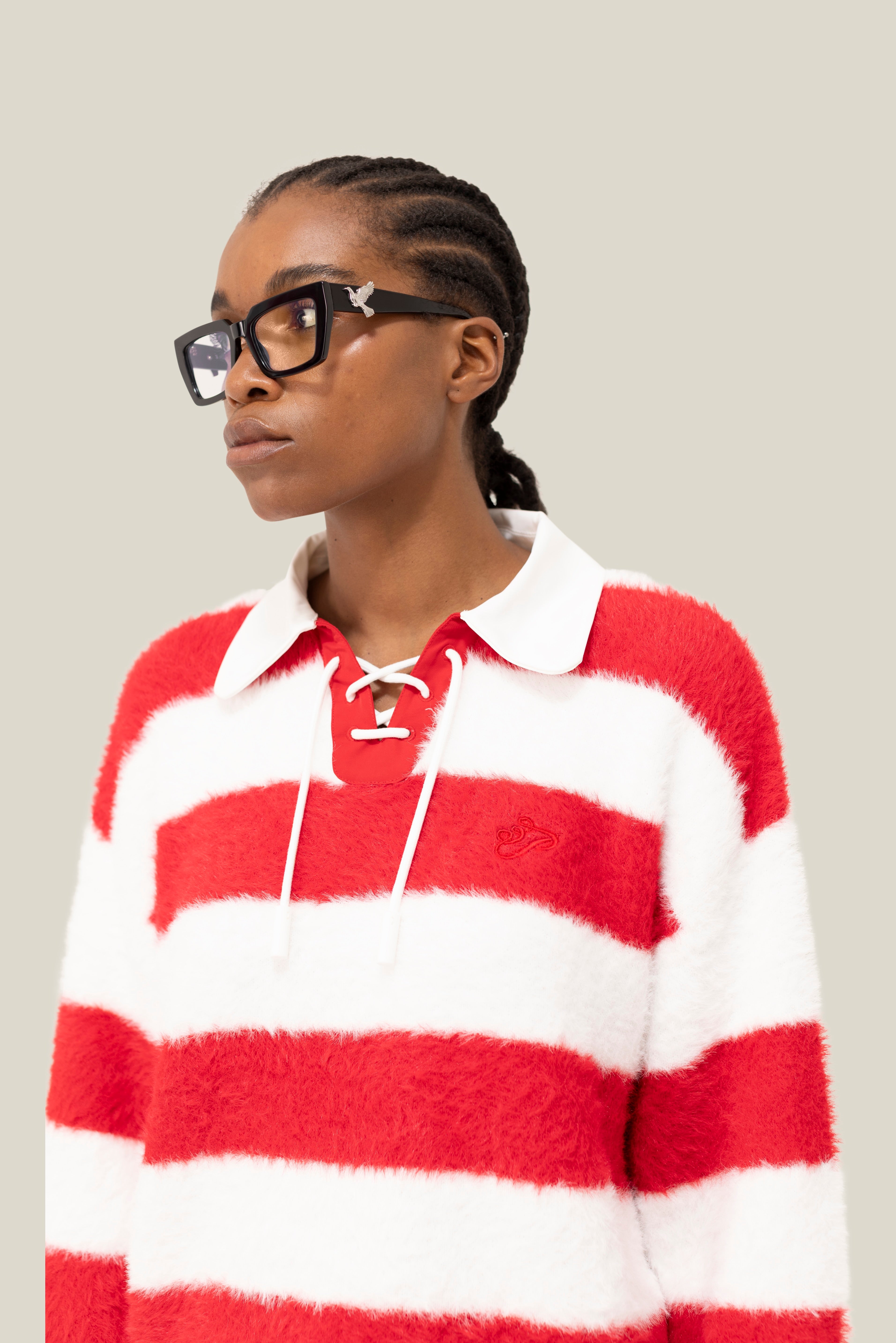 Fluffy Knit LS Polo