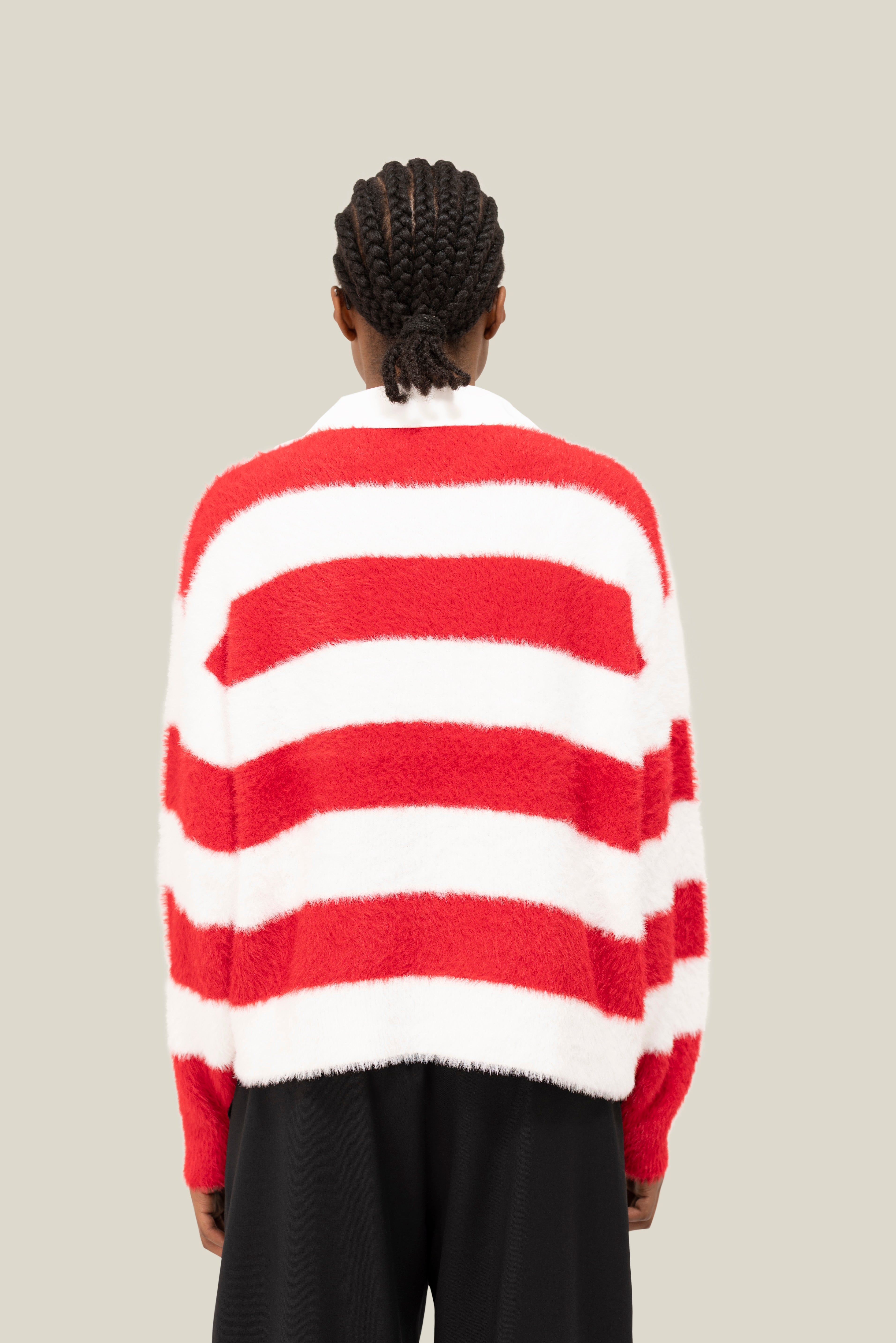 Fluffy Knit LS Polo