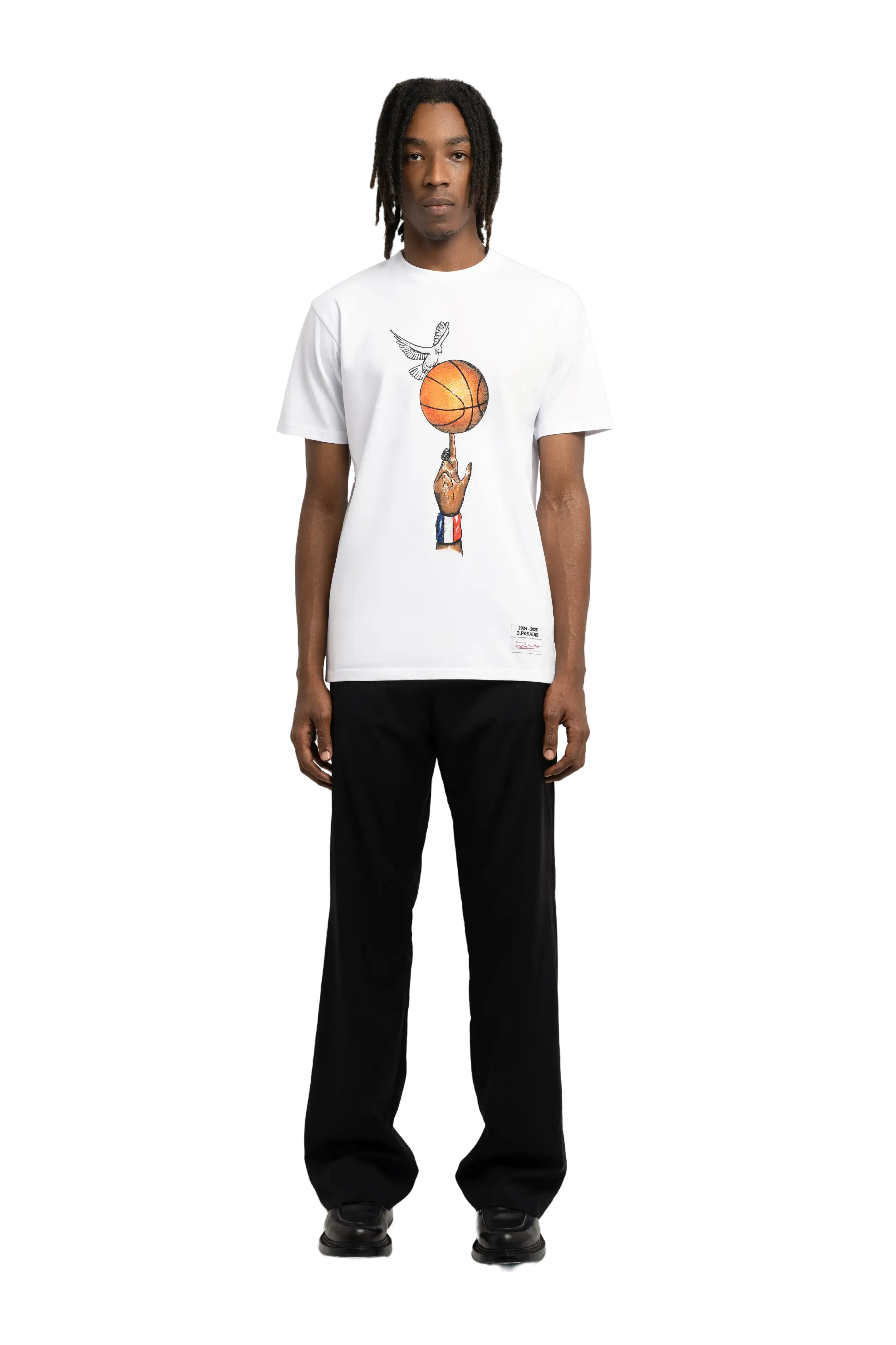 3.PARADIS, Mitchell & Ness and The NBA : Graphic Ball T-Shirt