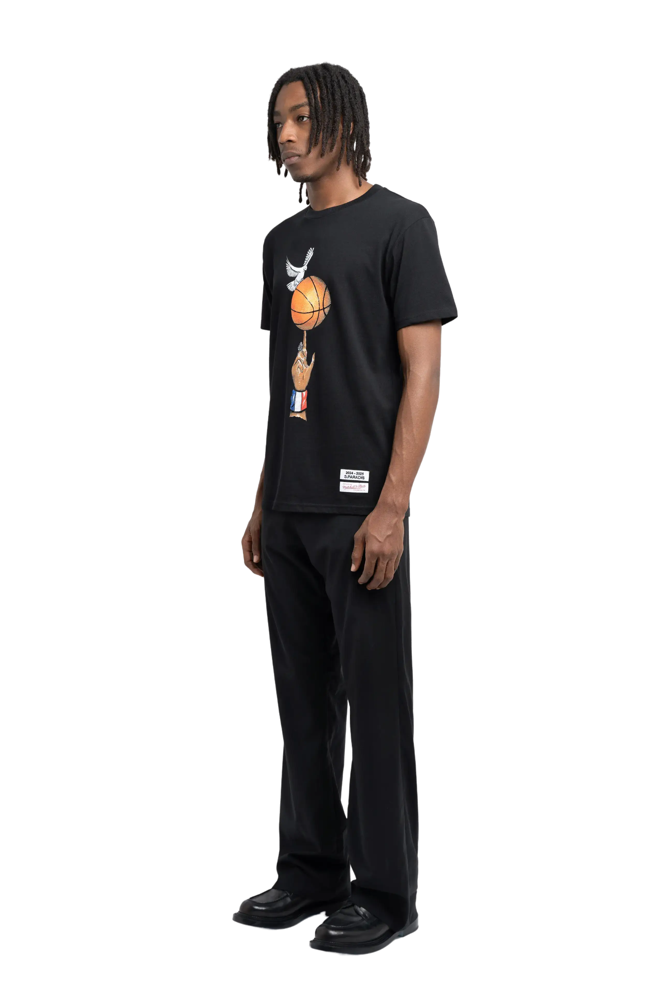 3.PARADIS, Mitchell & Ness and The NBA : Graphic Ball T-Shirt