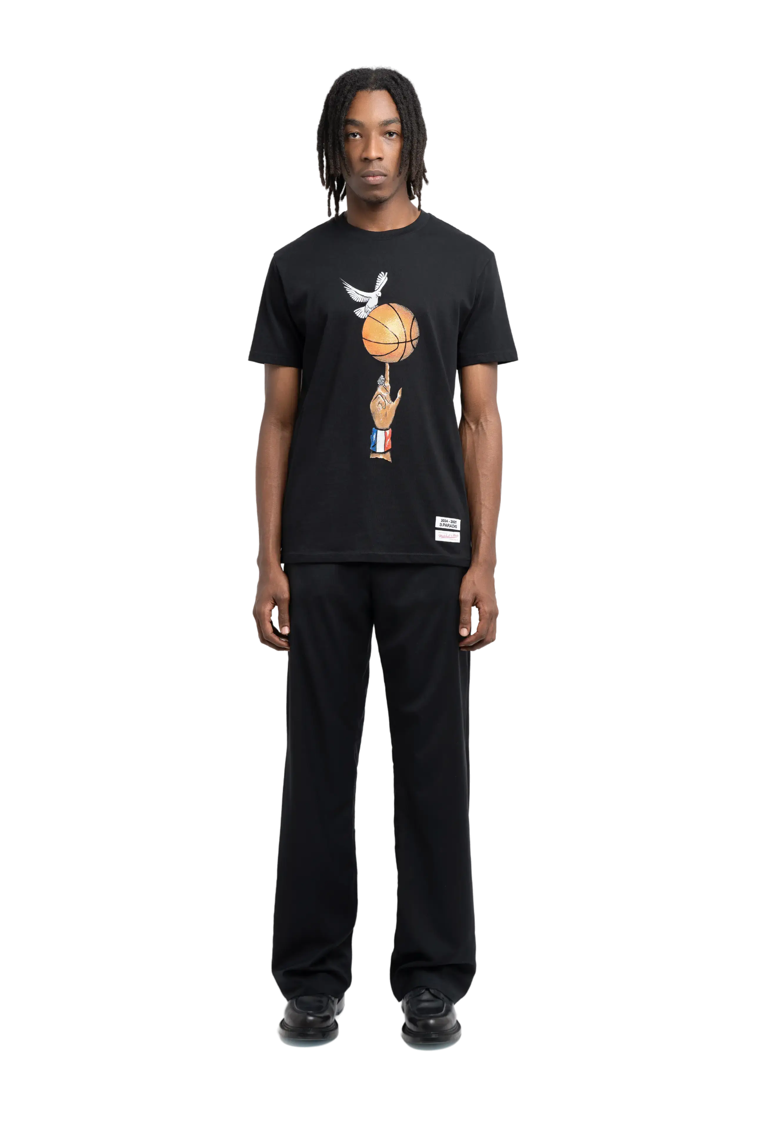 3.PARADIS, Mitchell & Ness and The NBA : Graphic Ball T-Shirt