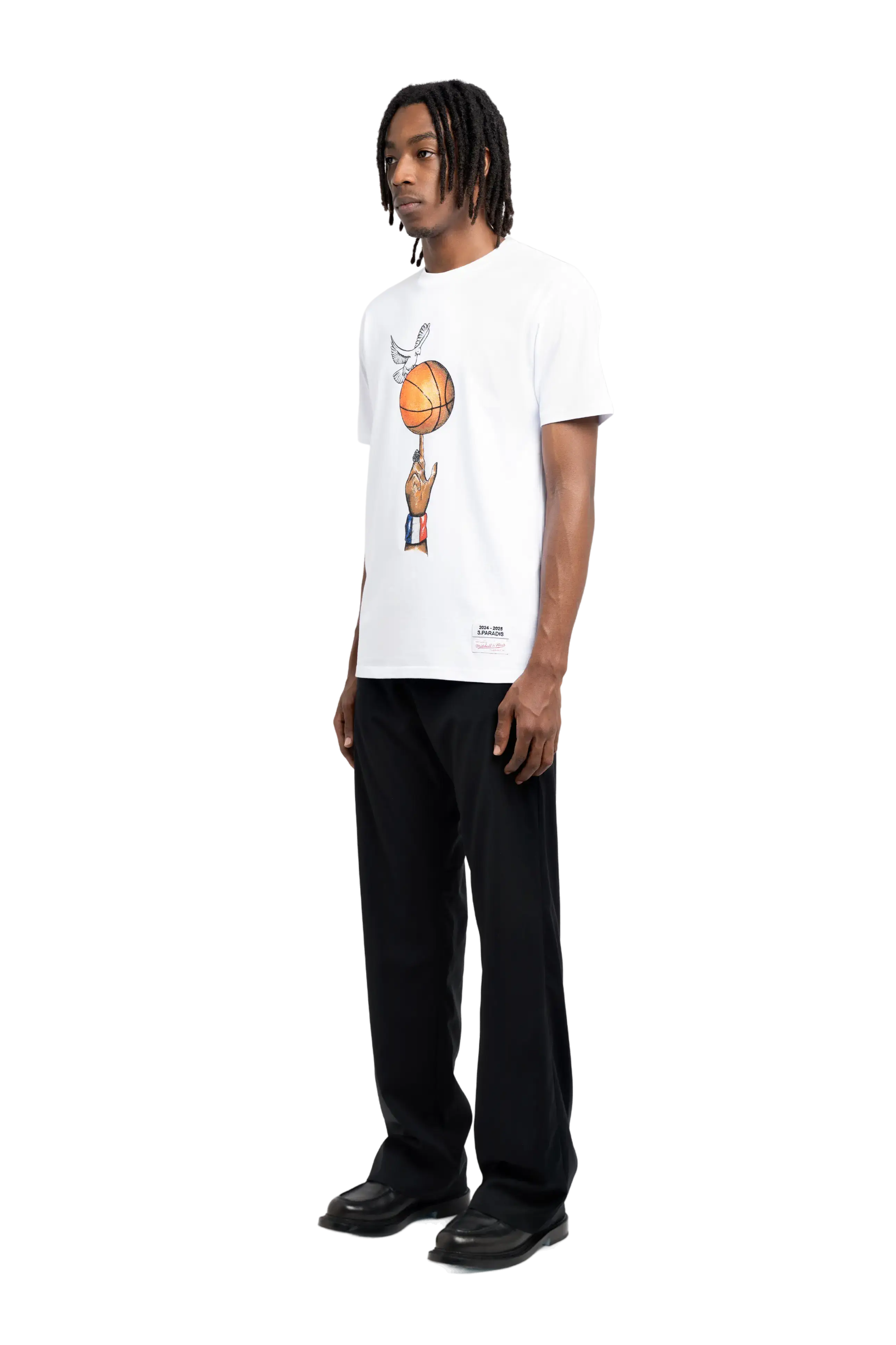 3.PARADIS, Mitchell & Ness and The NBA : Graphic Ball T-Shirt