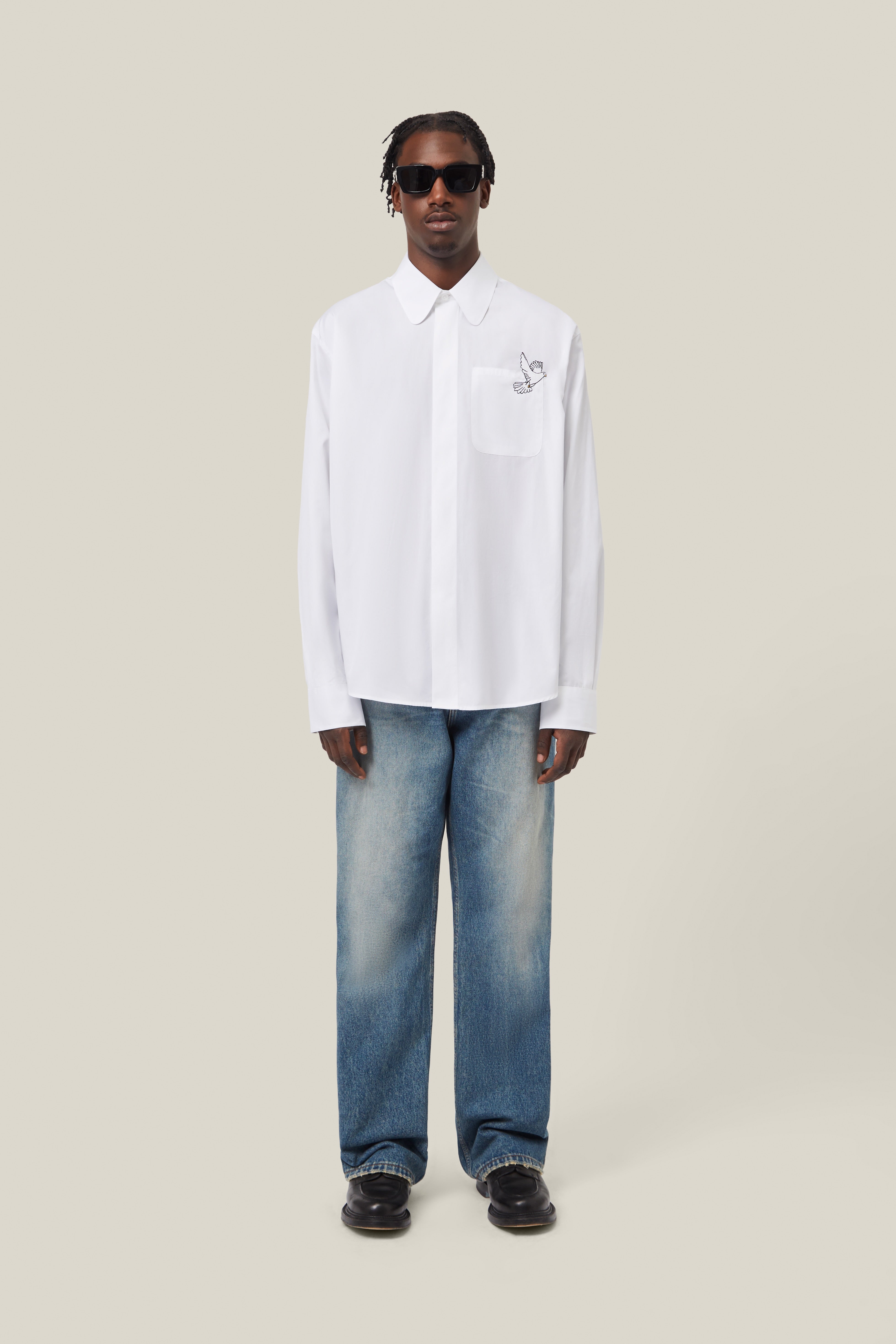 Dove Embroidered Button Shirt