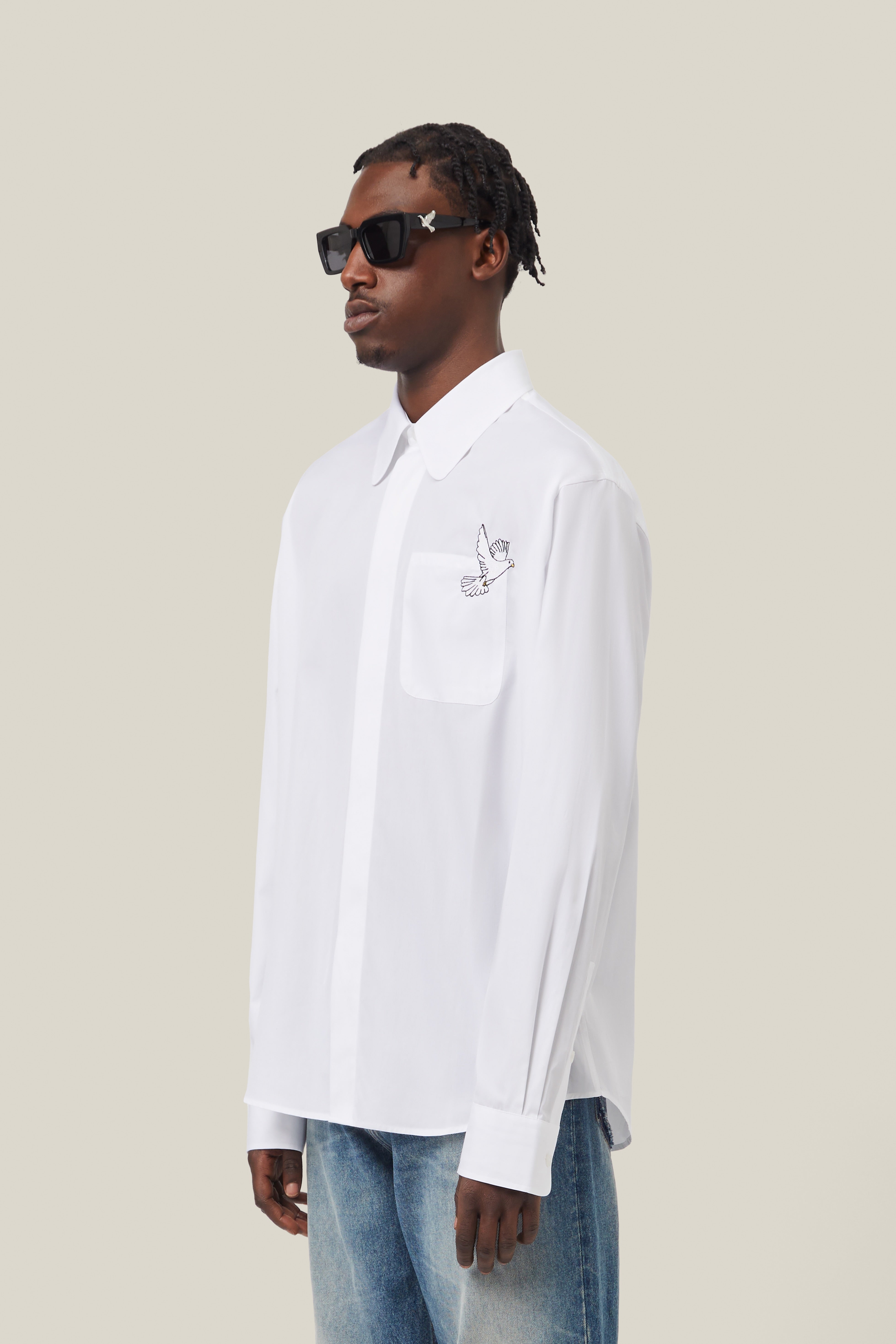 Dove Embroidered Button Shirt