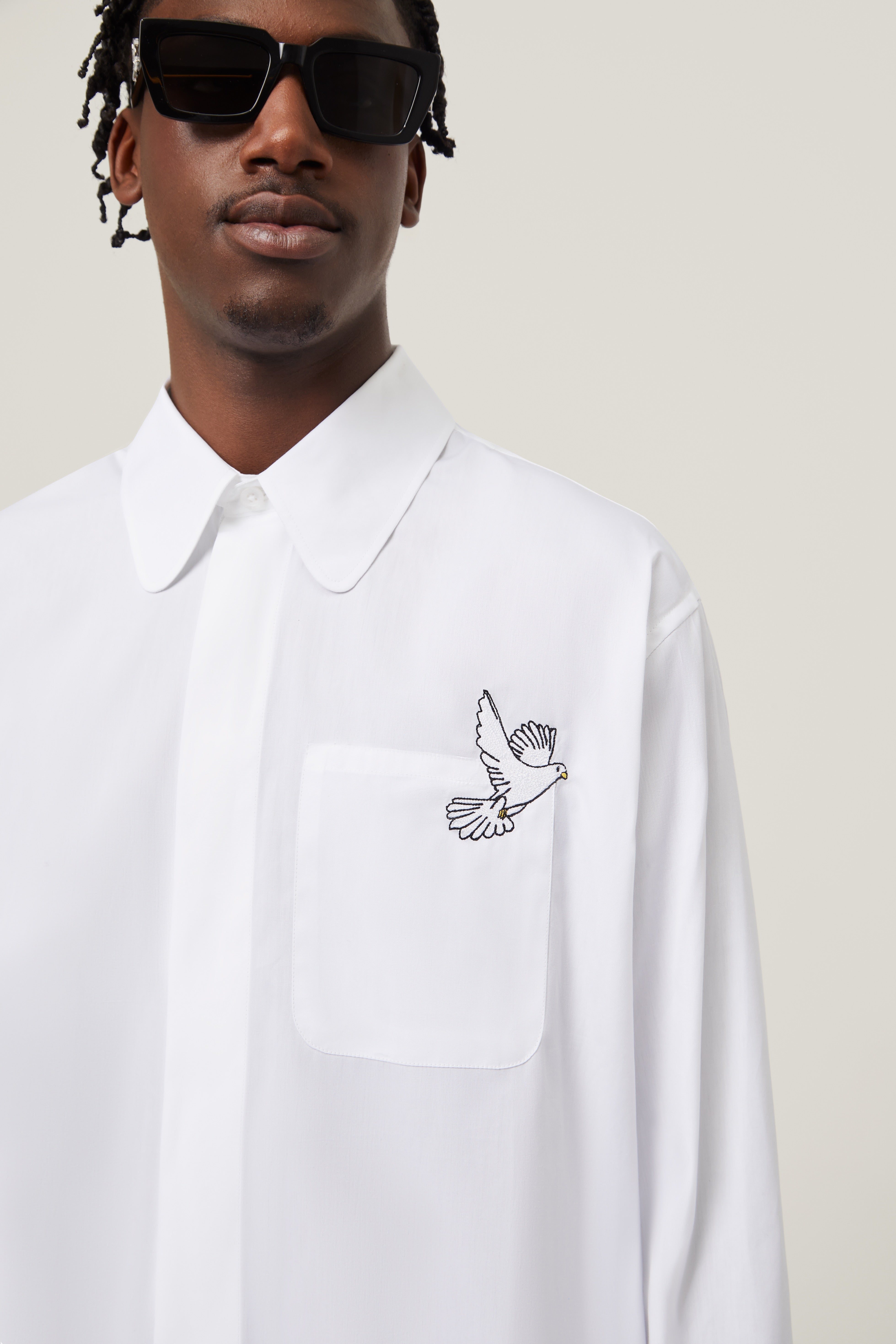 Dove Embroidered Button Shirt