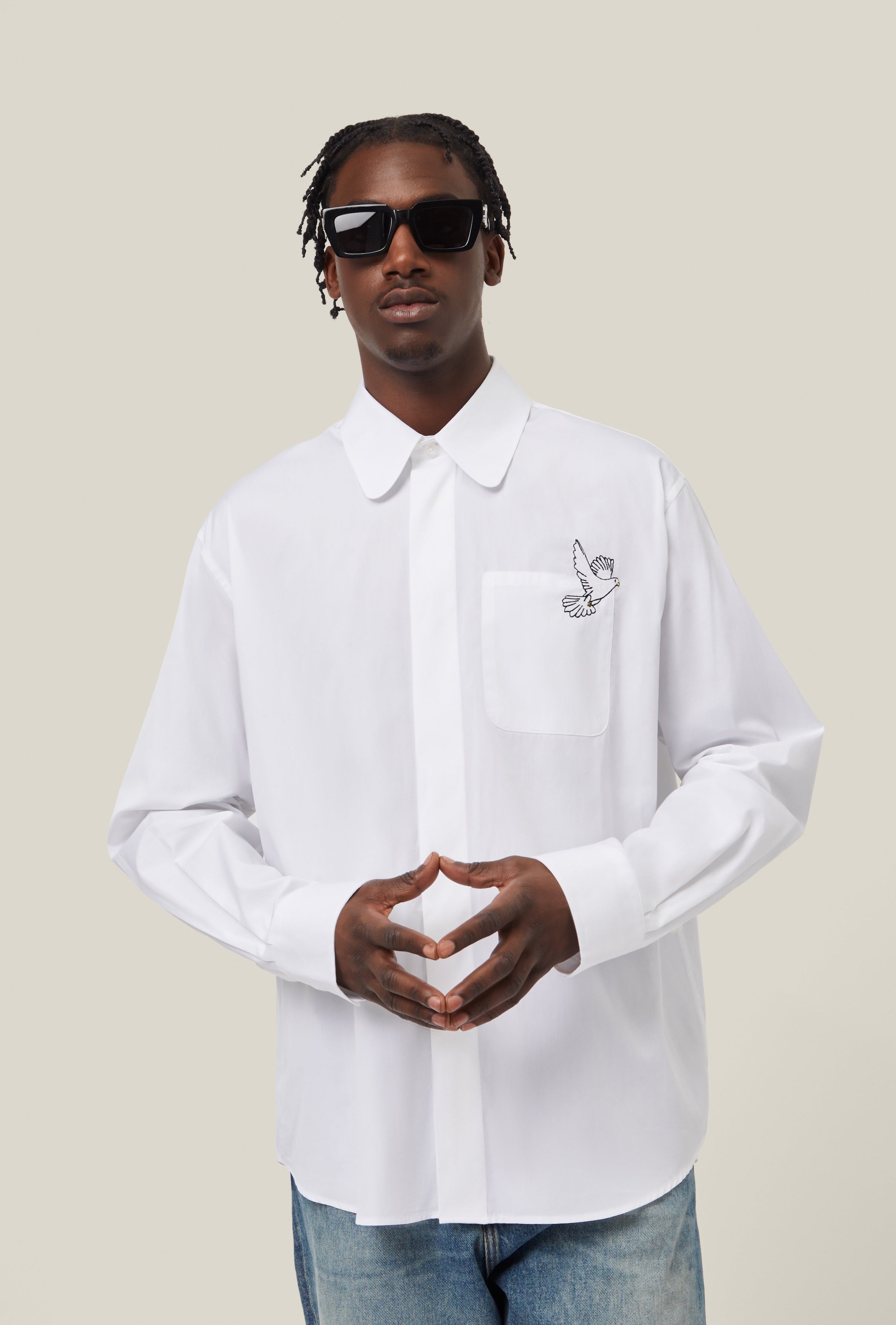 Dove Embroidered Button Shirt