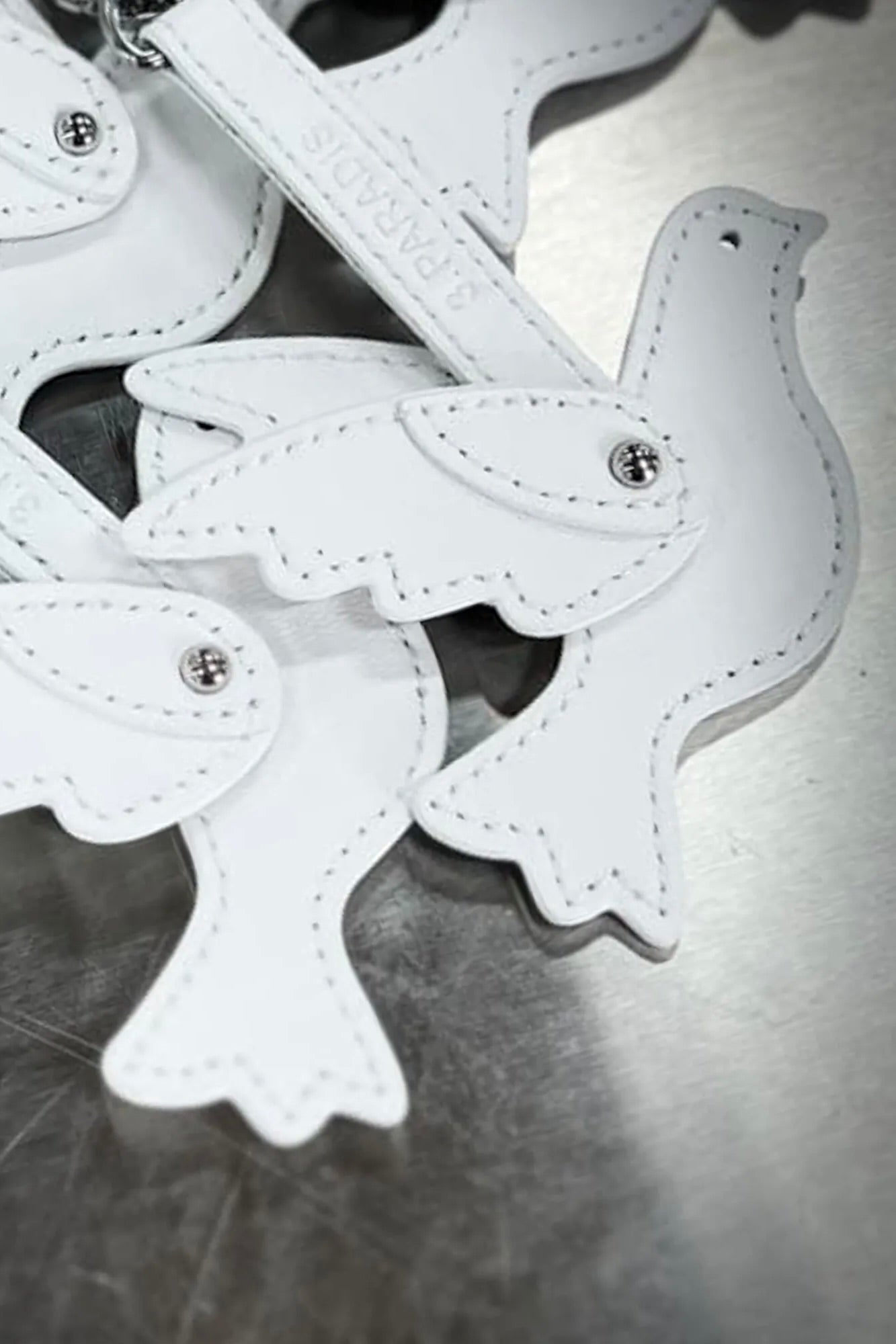 FREEDOM DOVES LEATHER KEYCHAIN