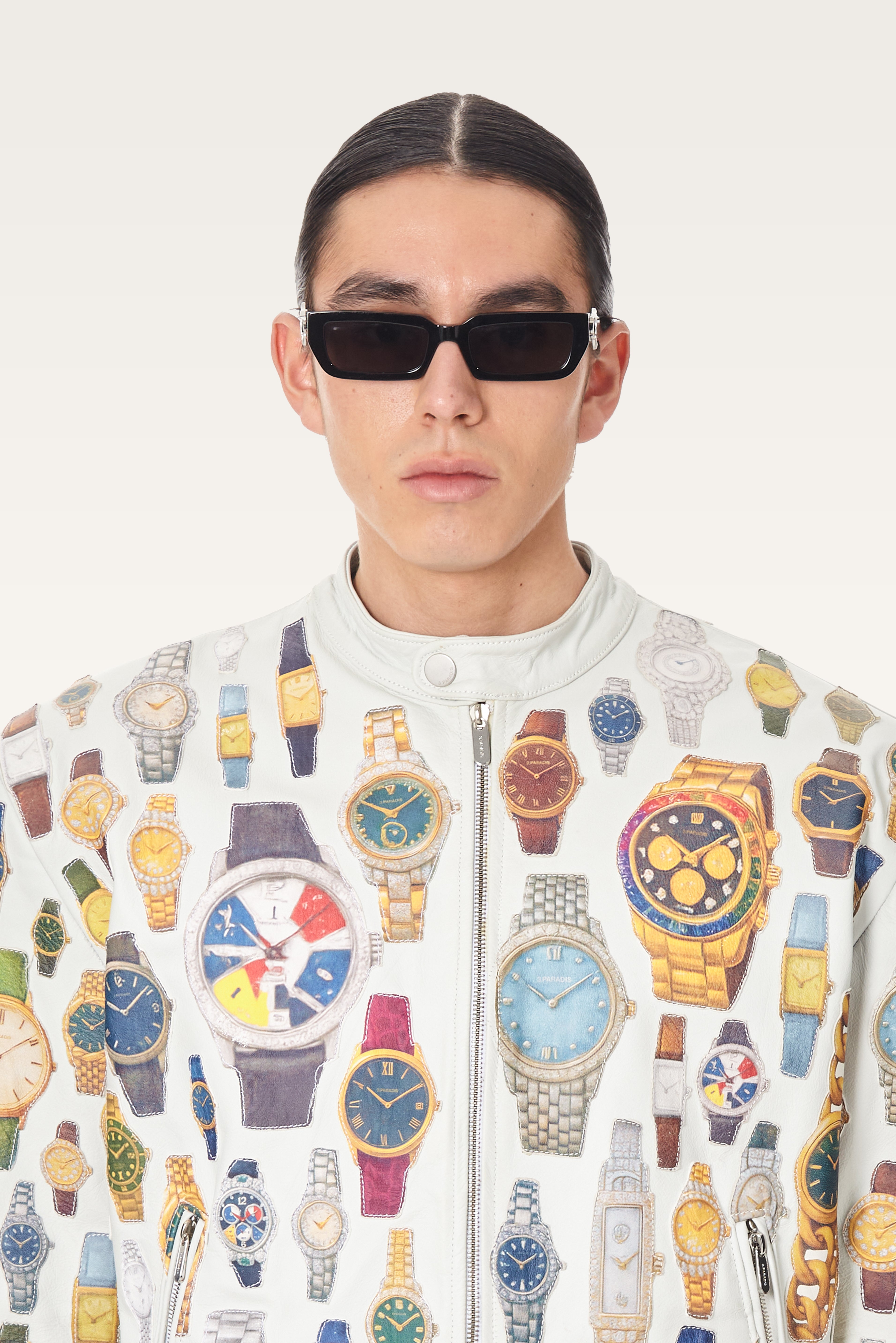 Timepiece Leather Moto Jacket