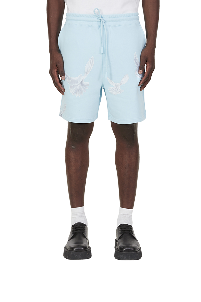 SINGING DOVES SKY BLUE LOUNGE SHORTS