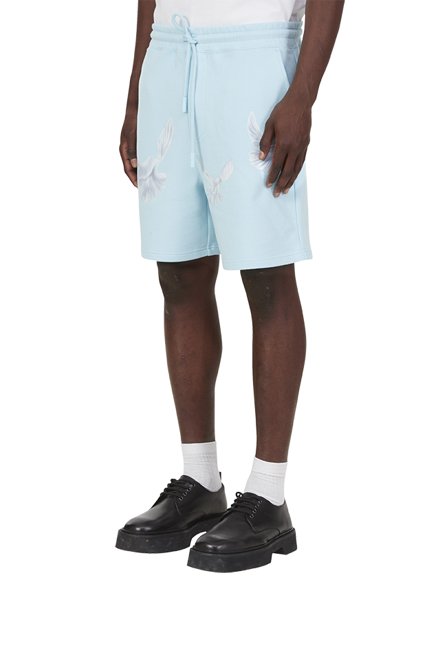 SINGING DOVES SKY BLUE LOUNGE SHORTS
