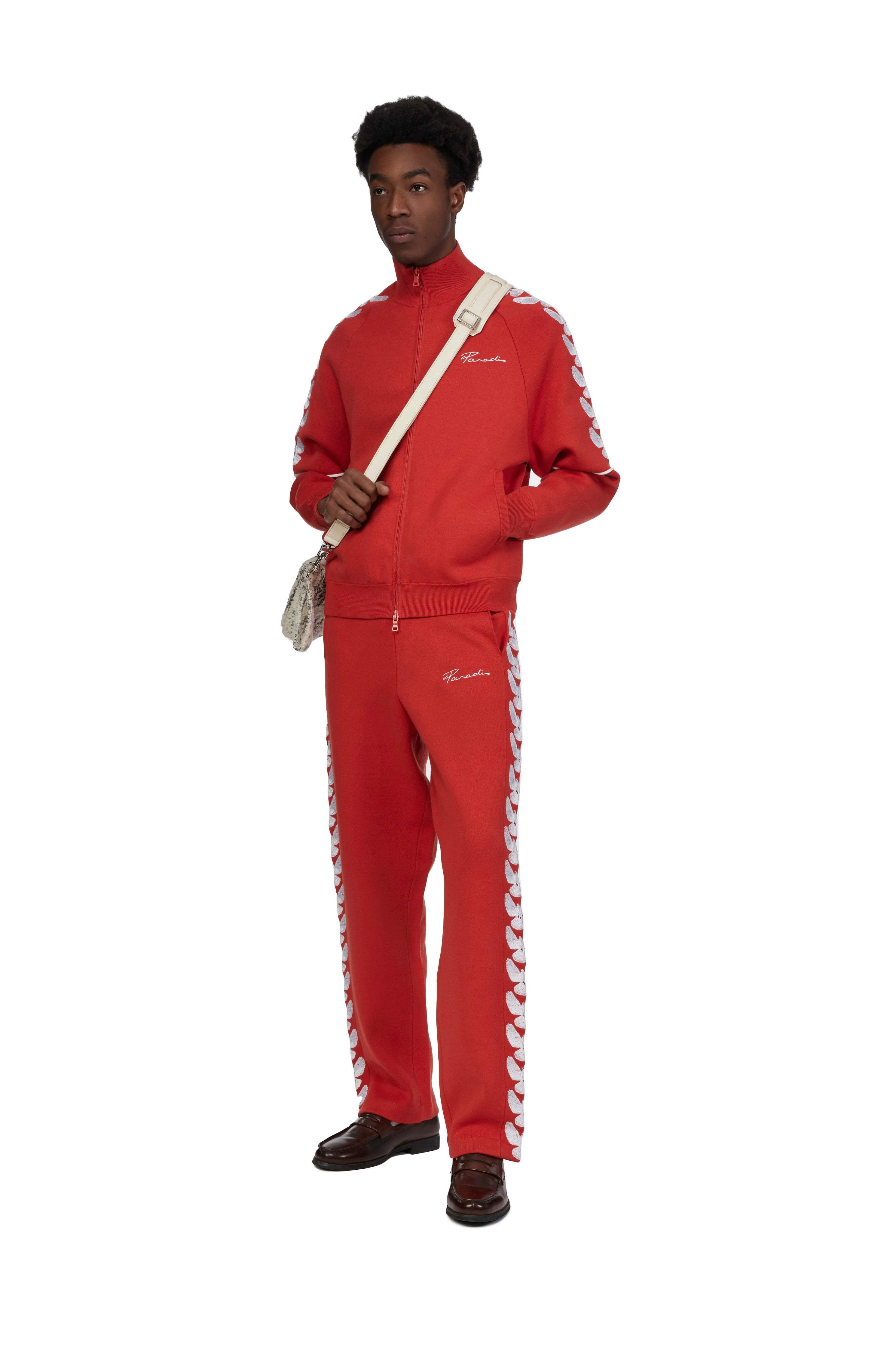 UNITY DOVES RED TRACK PANTS