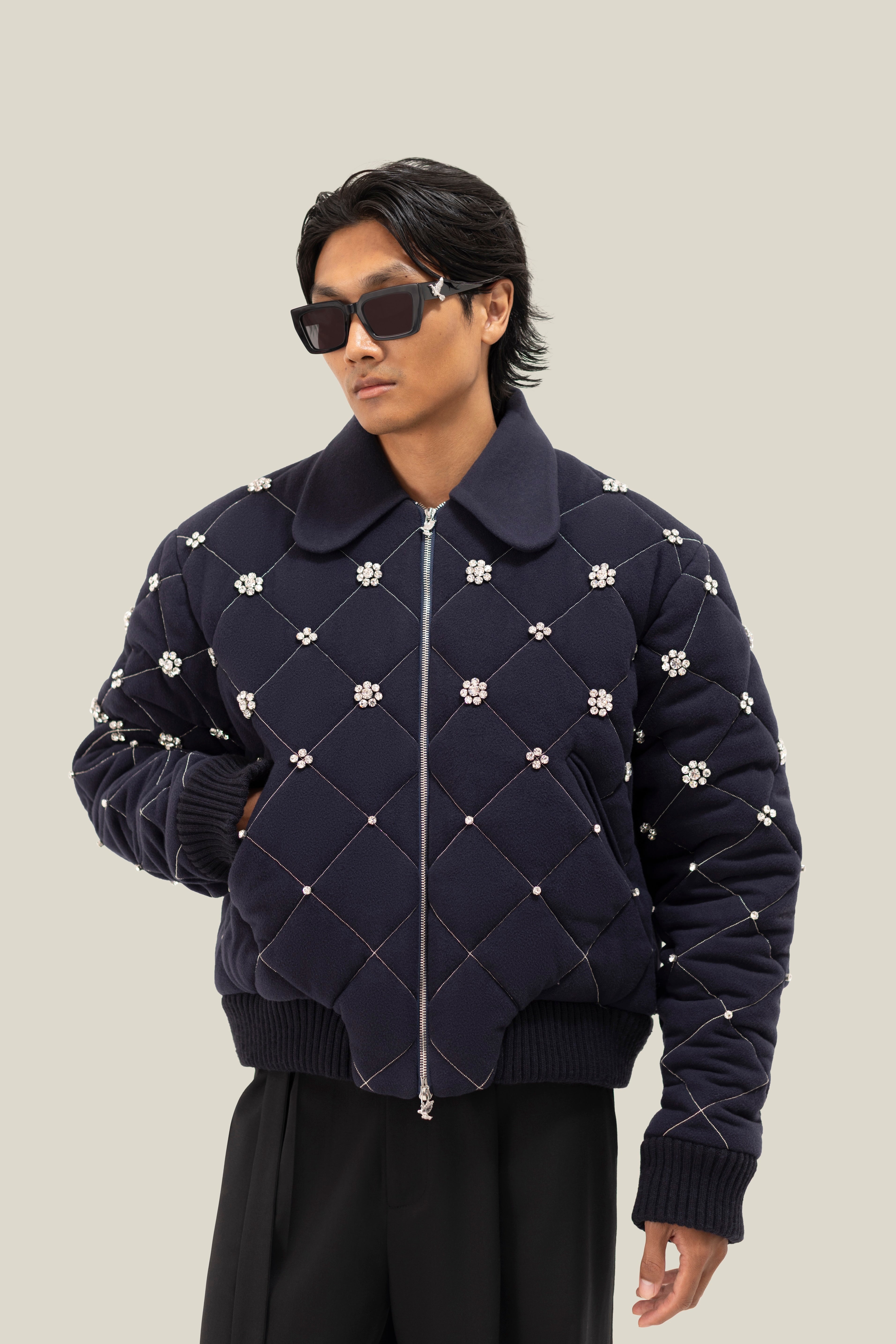 Swarovski Quilted Bomber Jacket