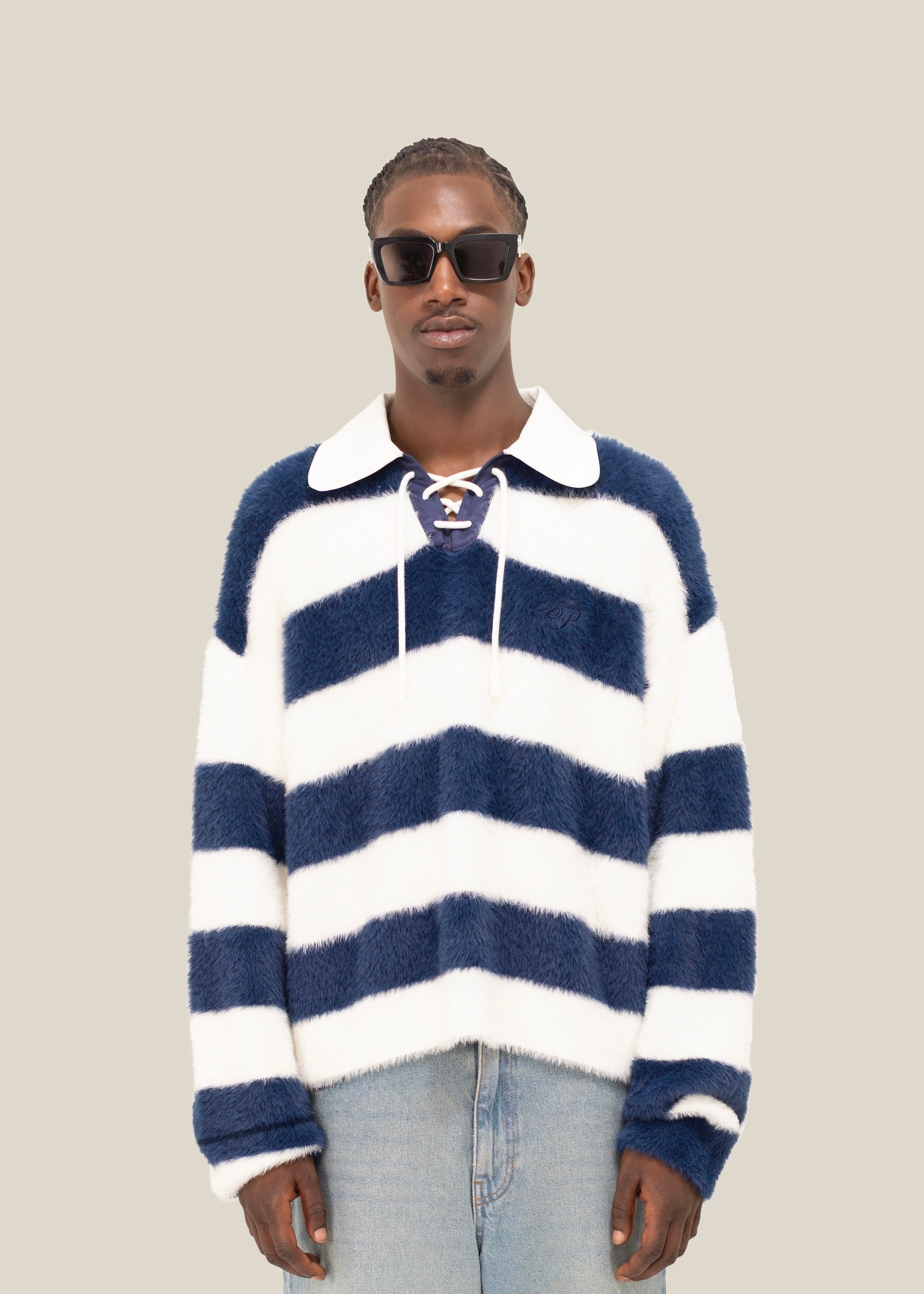 Fluffy Knit LS Polo