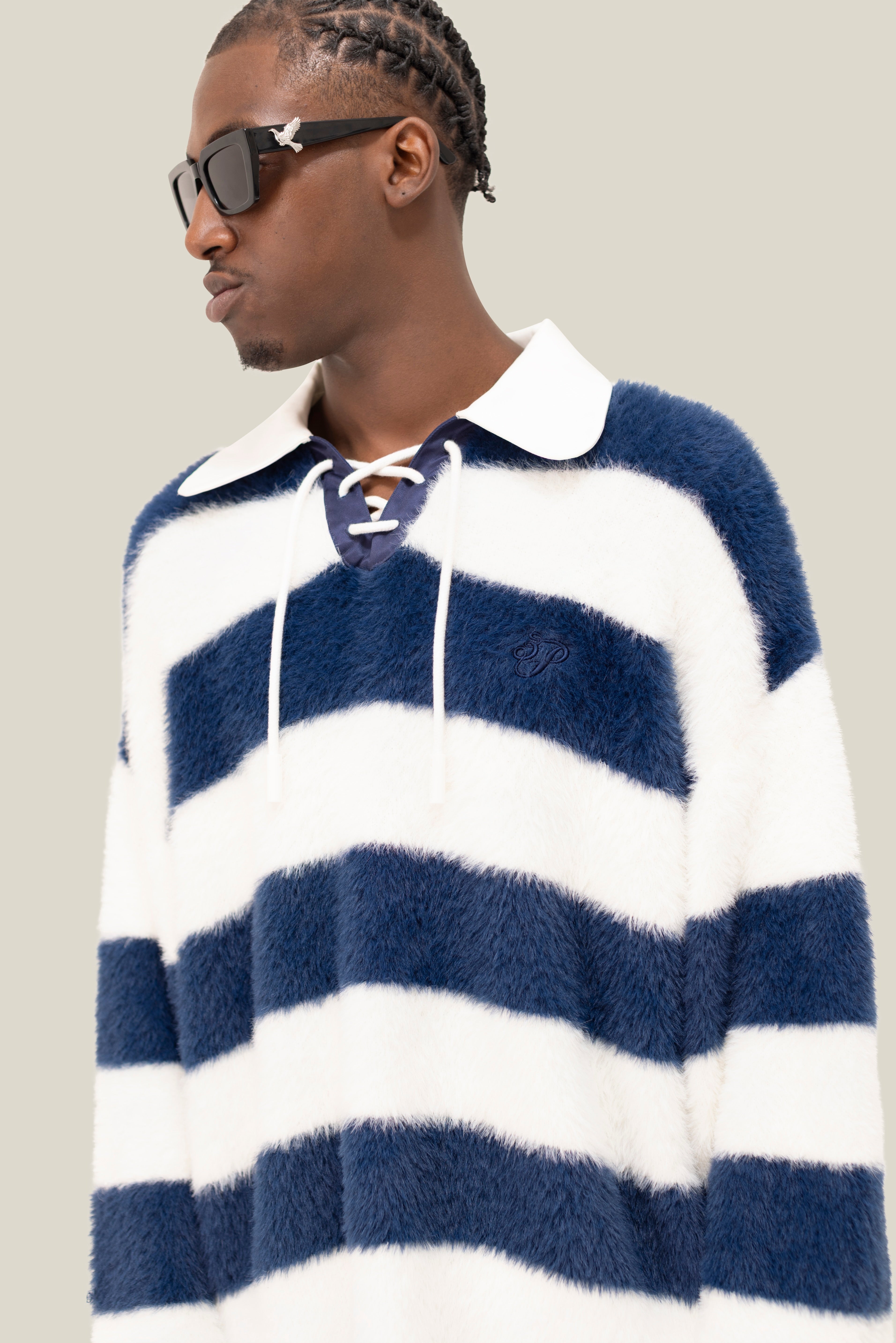 Fluffy Knit LS Polo