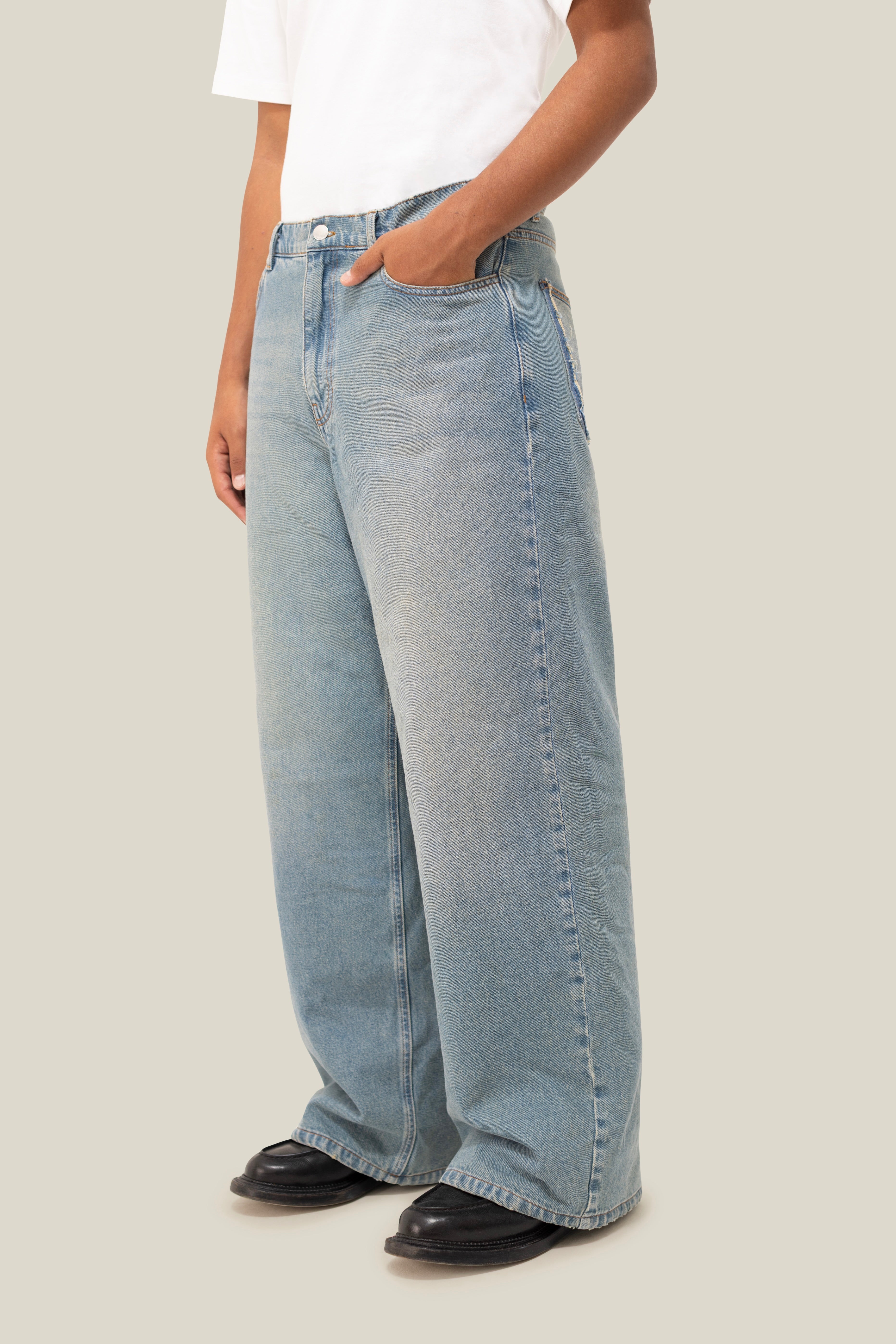 Padded Denim Jeans