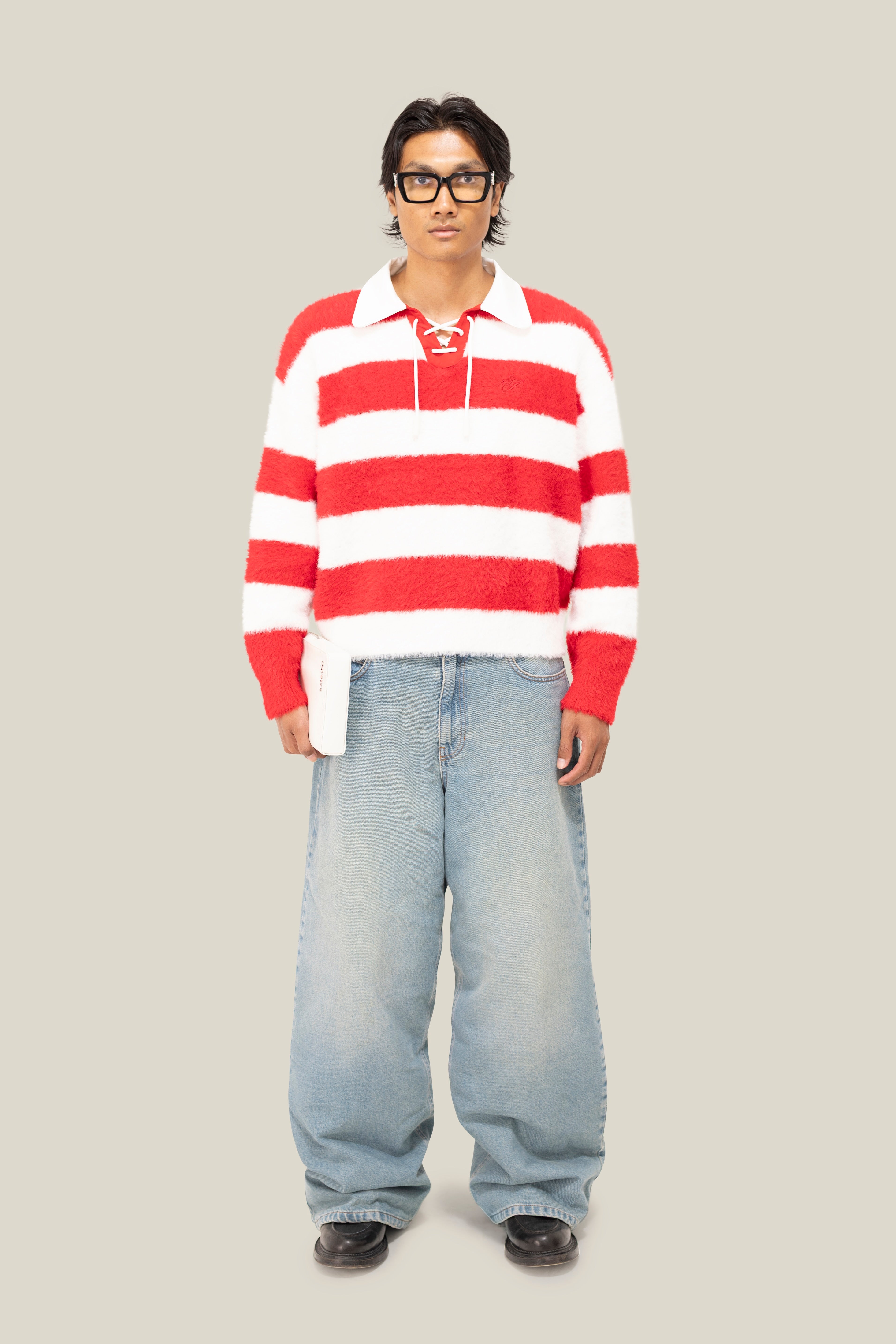 Fluffy Knit LS Polo