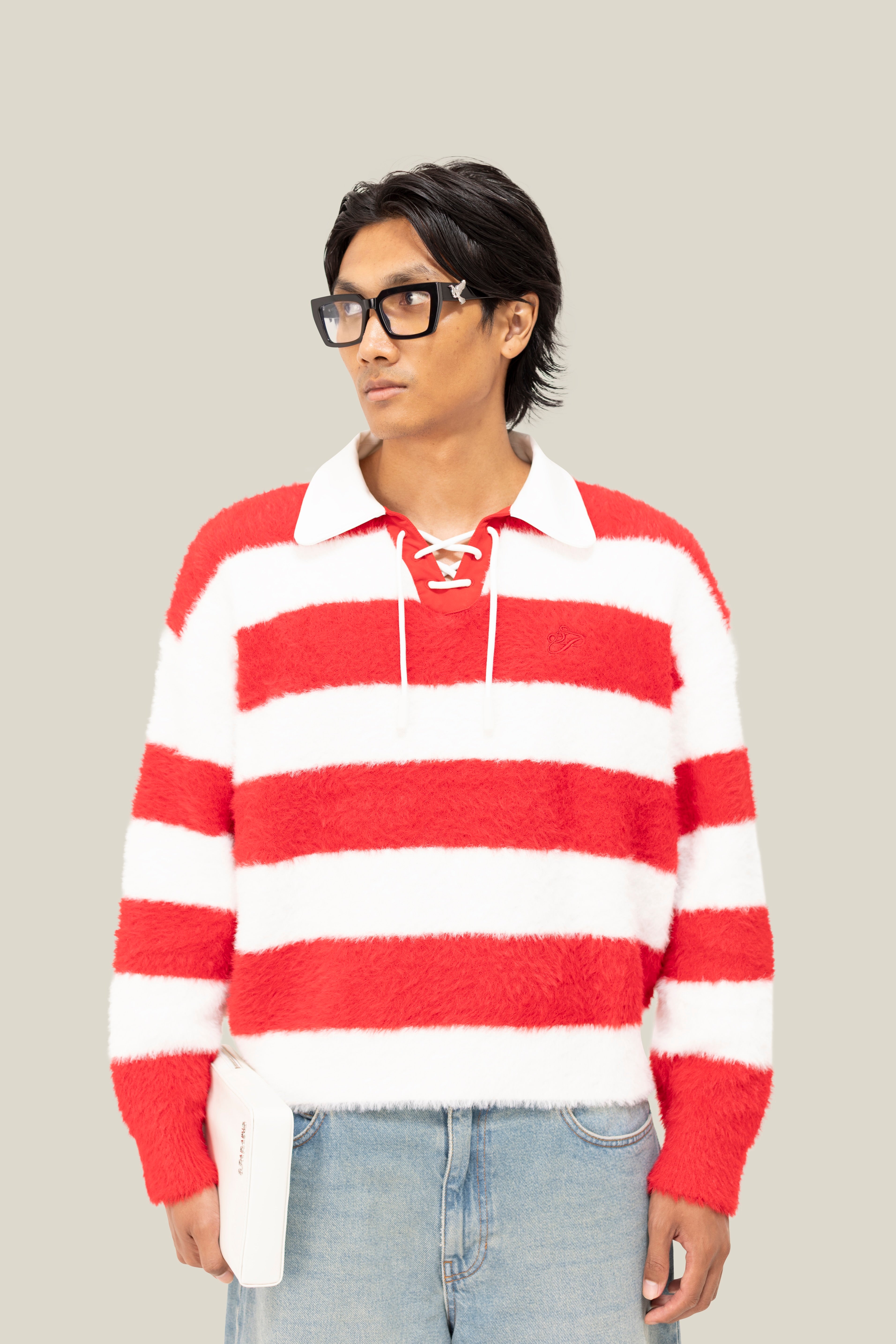 Fluffy Knit LS Polo