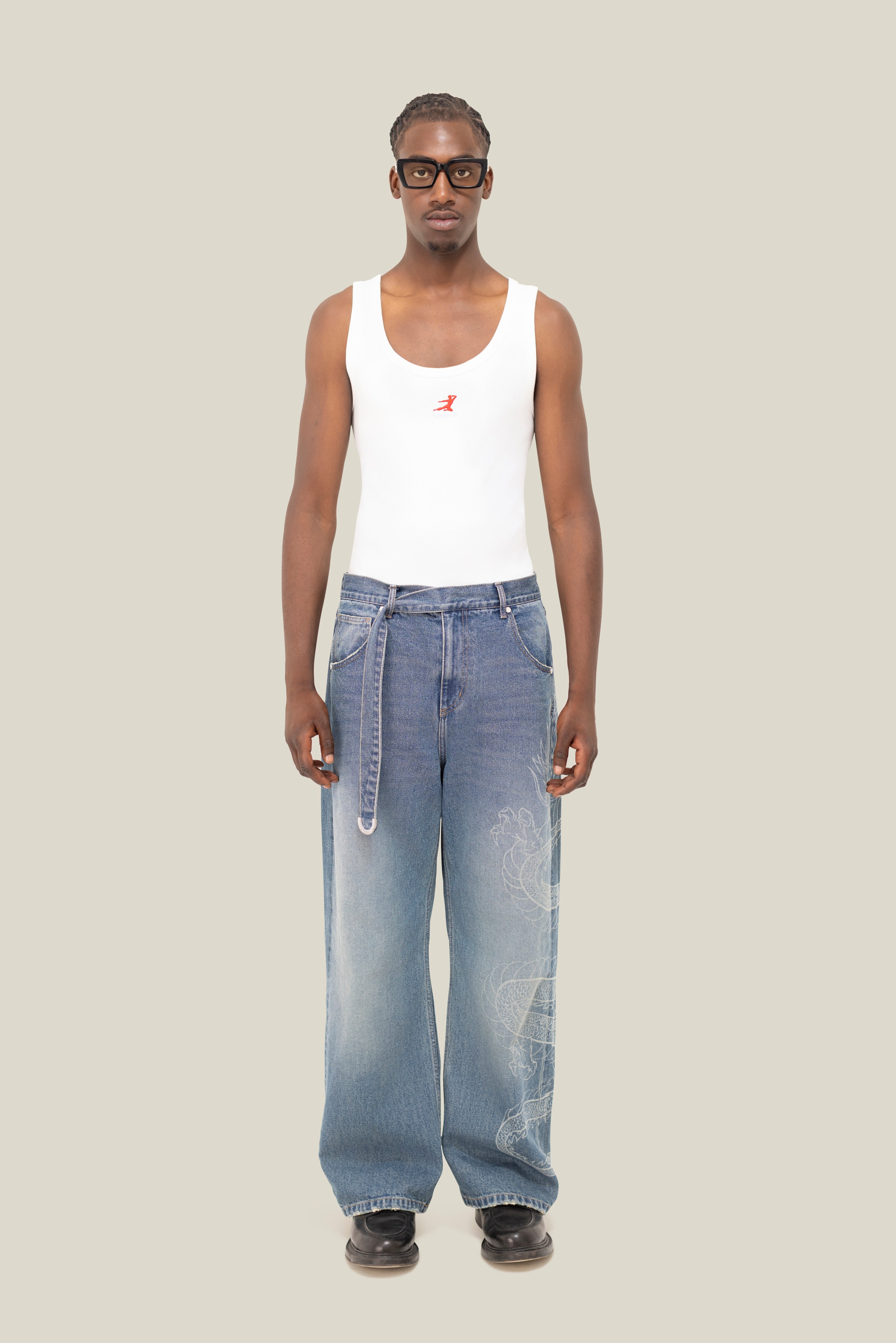 3.PARADIS x BRUCE LEE: Laser Print Jeans