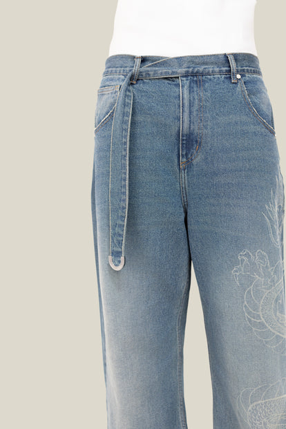 3.PARADIS x BRUCE LEE: Laser Print Jeans