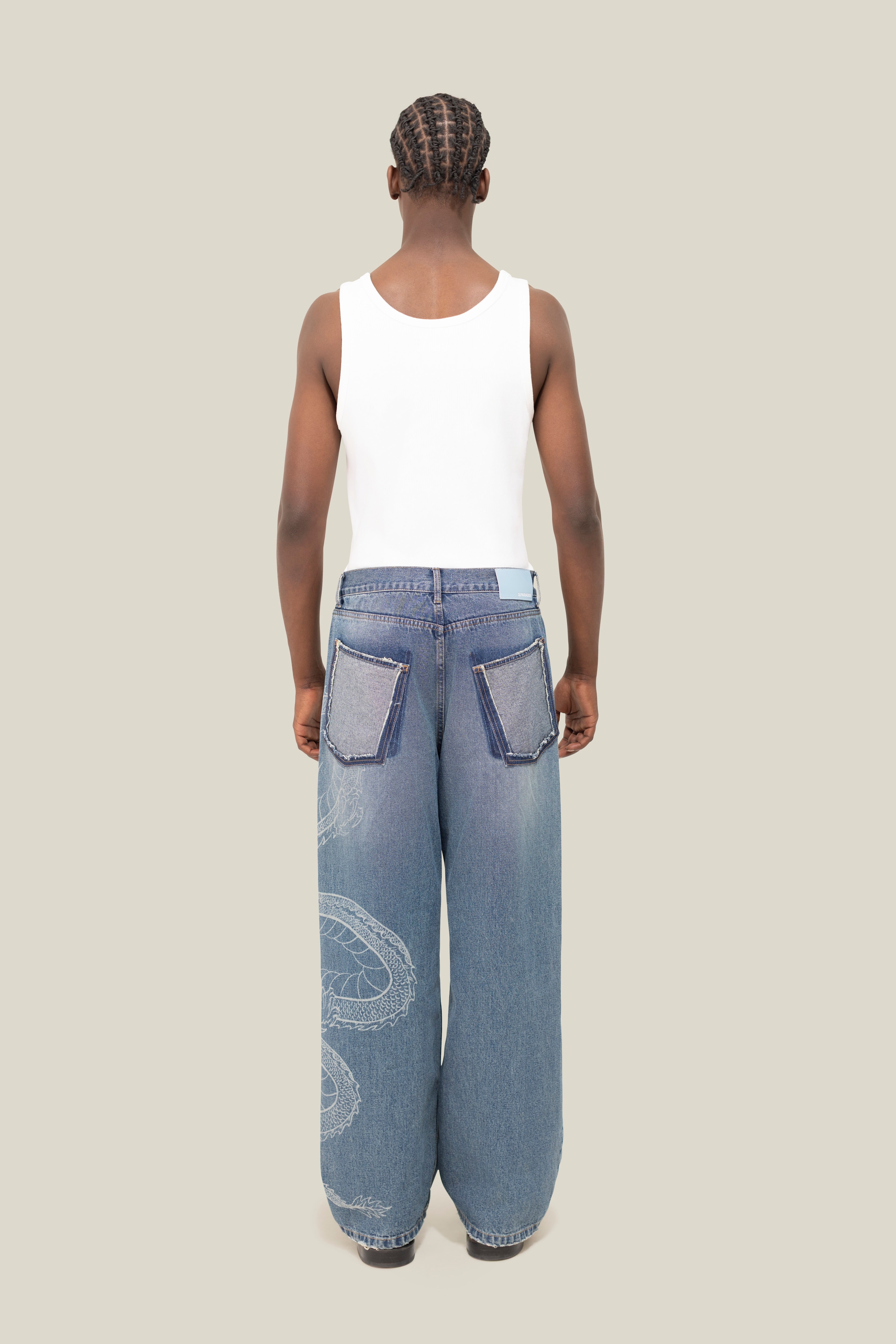 3.PARADIS x BRUCE LEE: Laser Print Jeans