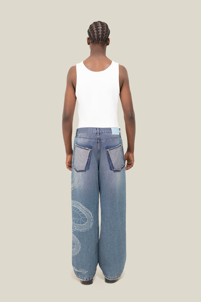3.PARADIS x BRUCE LEE: Laser Print Jeans