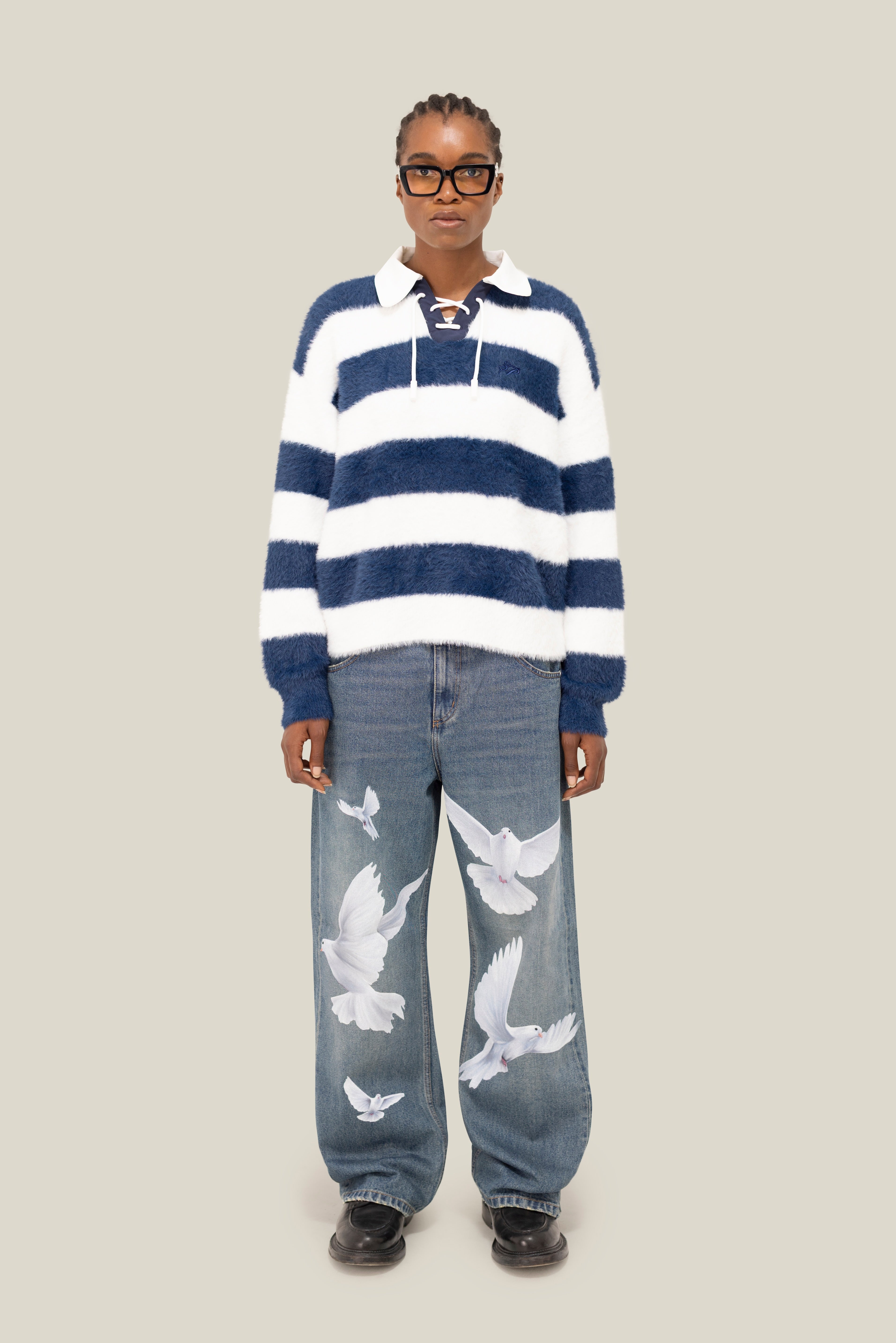 Fluffy Knit LS Polo