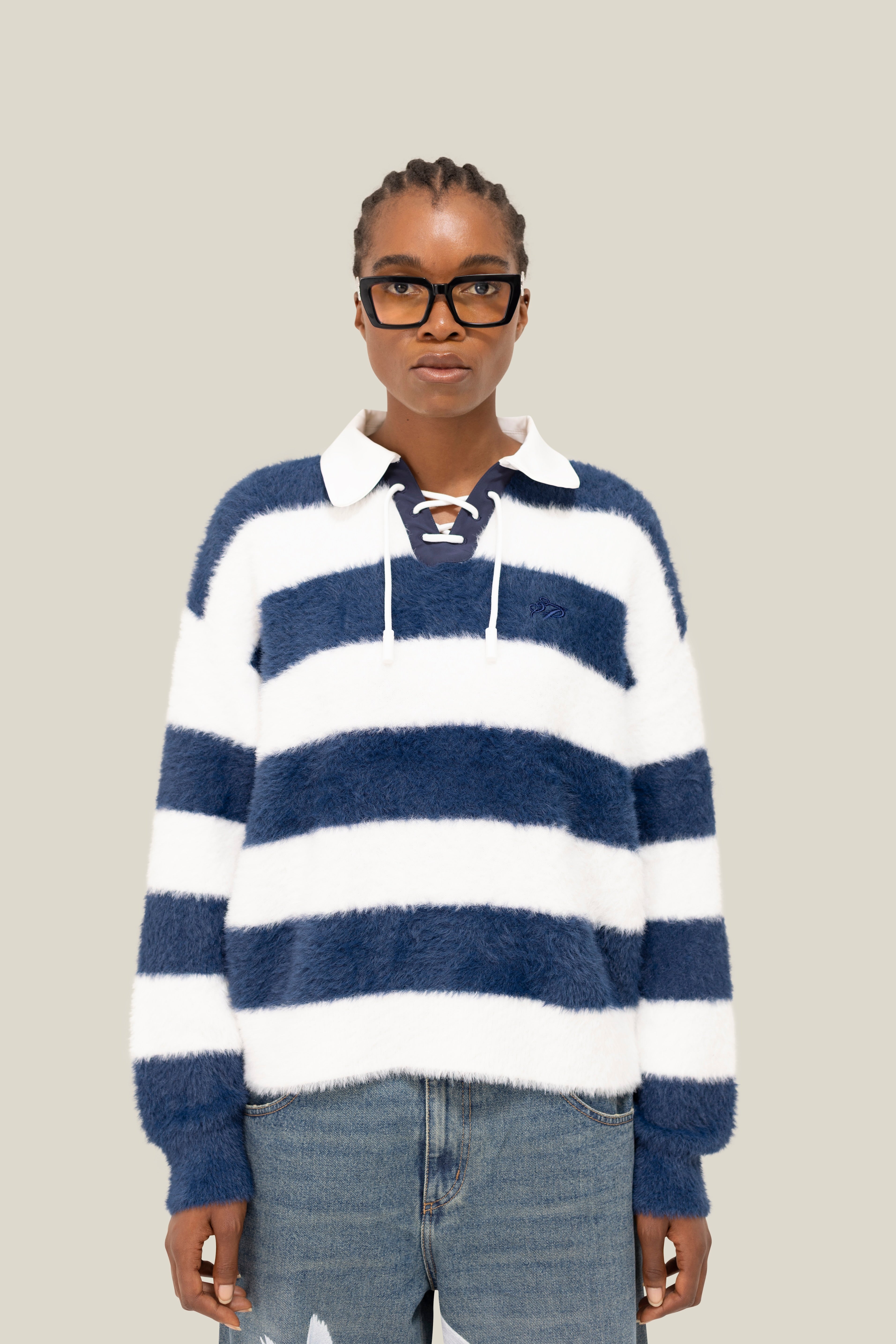 Fluffy Knit LS Polo