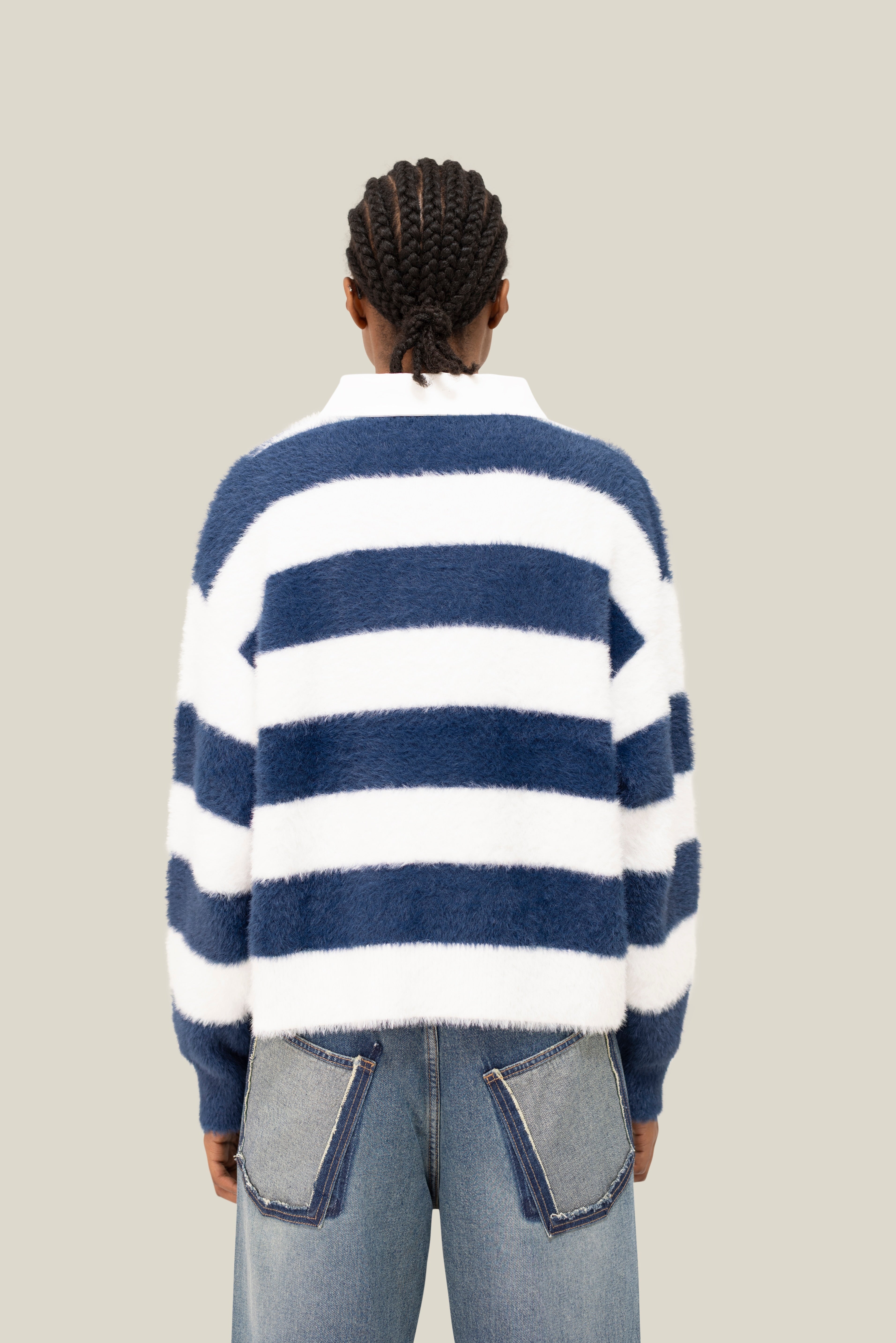 Fluffy Knit LS Polo