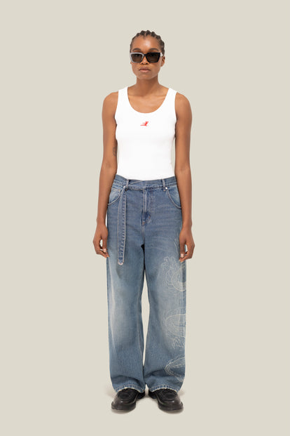 3.PARADIS x BRUCE LEE: Laser Print Jeans