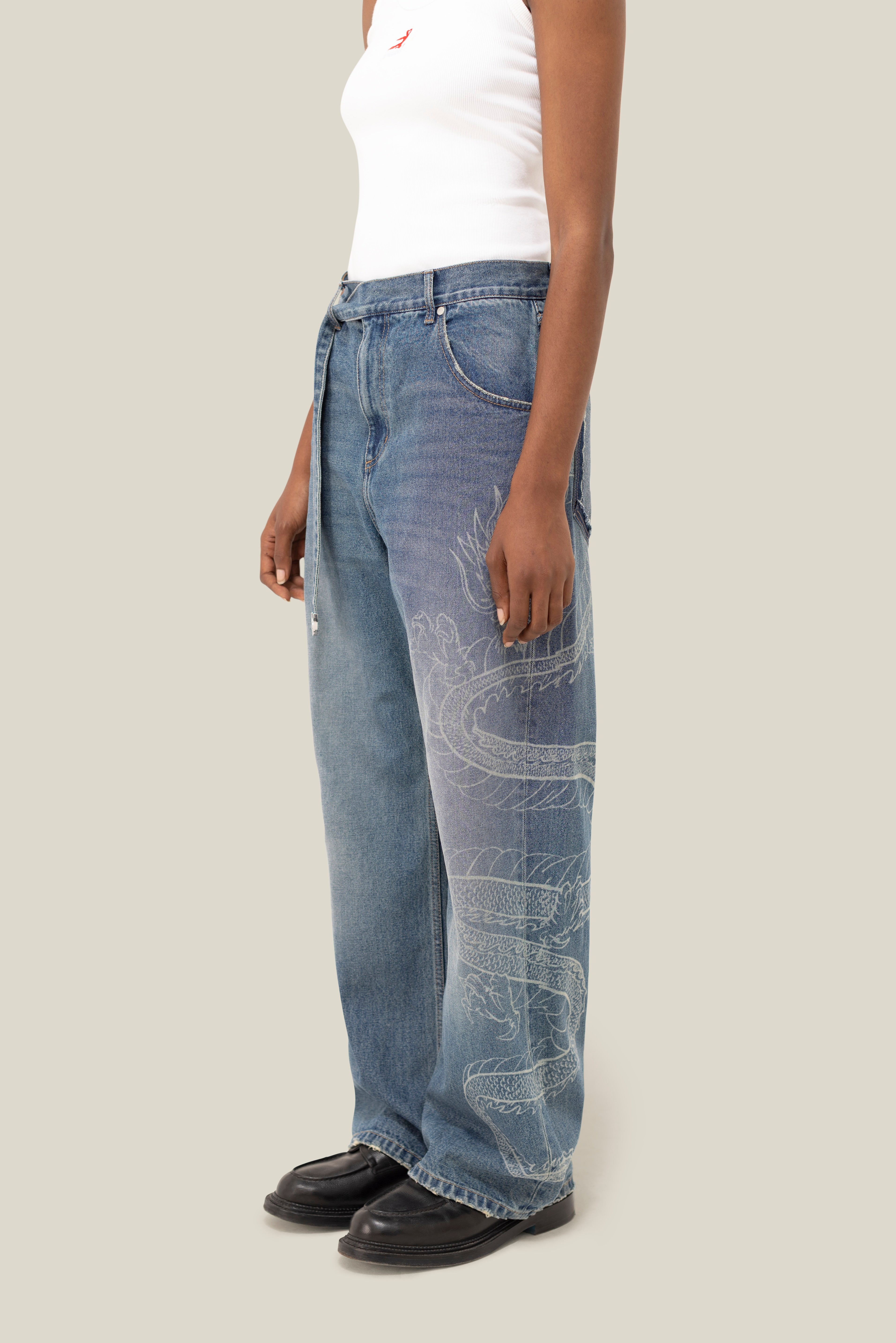 3.PARADIS x BRUCE LEE: Laser Print Jeans