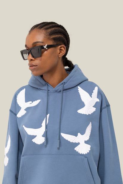 Flying Doves Hooded Sweater