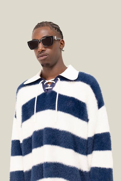 Fluffy Knit LS Polo