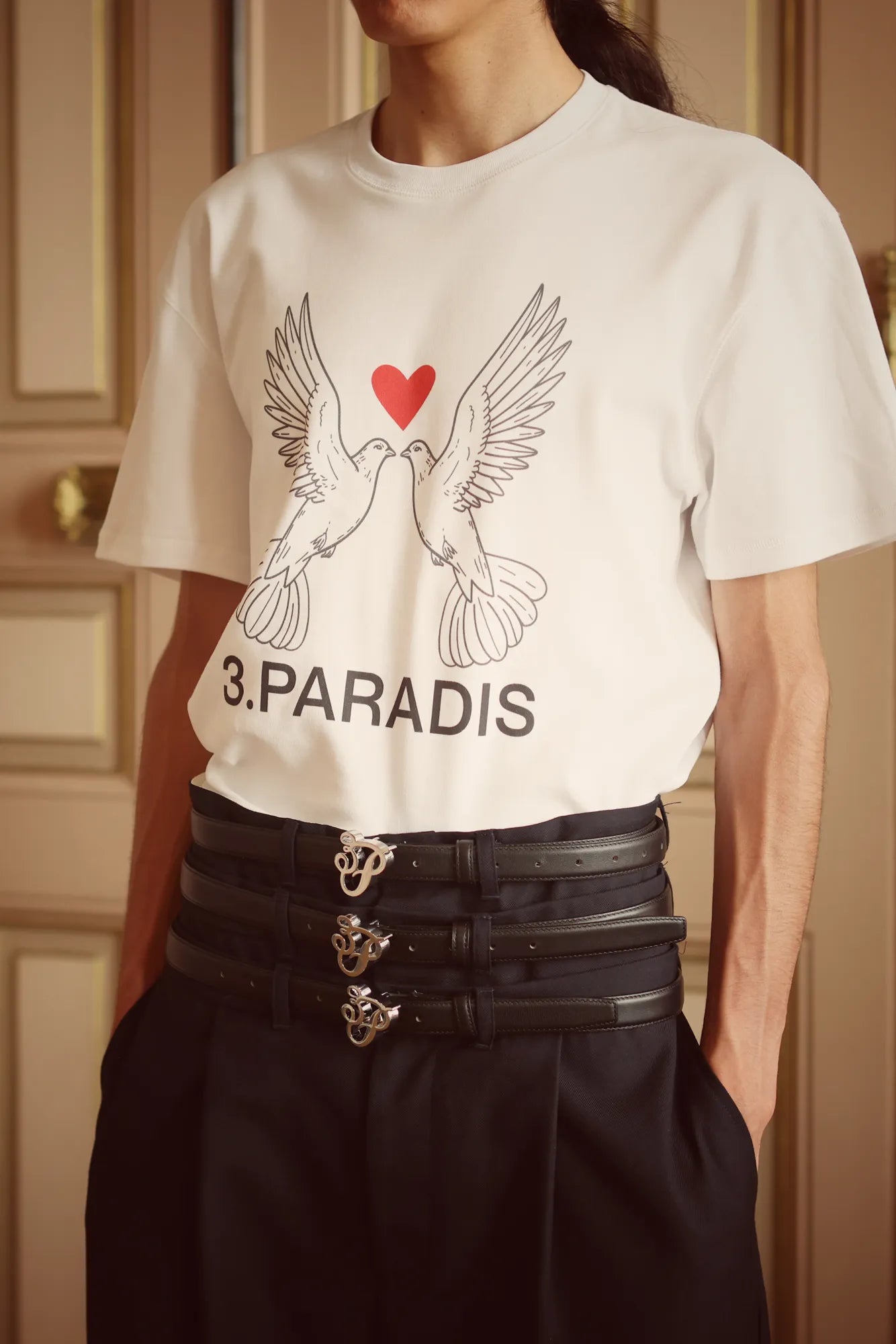 3P PARADIS KISSING DOVES T-SHIRT