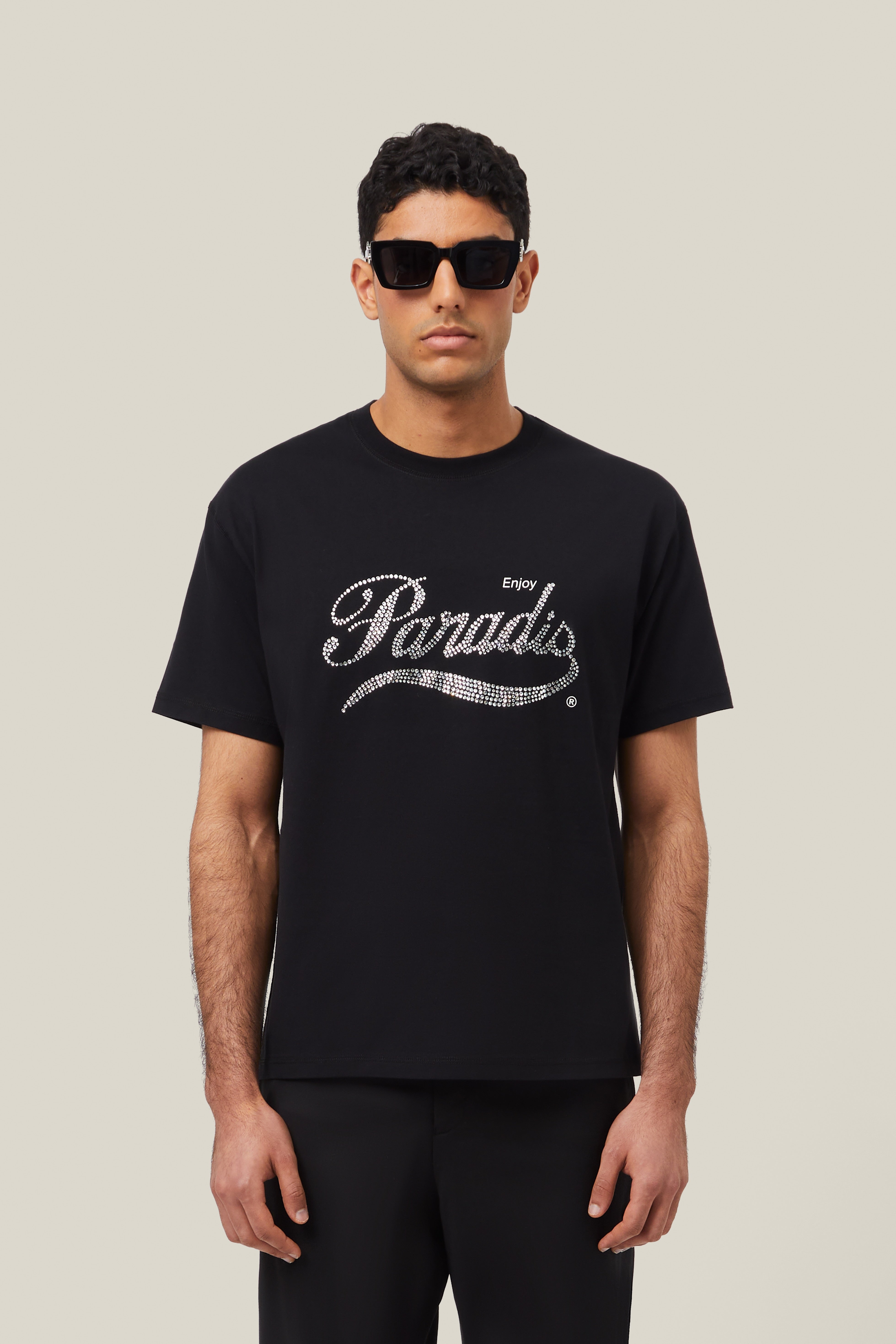 "Enjoy Paradis" Crystal Rhinestone T-Shirt