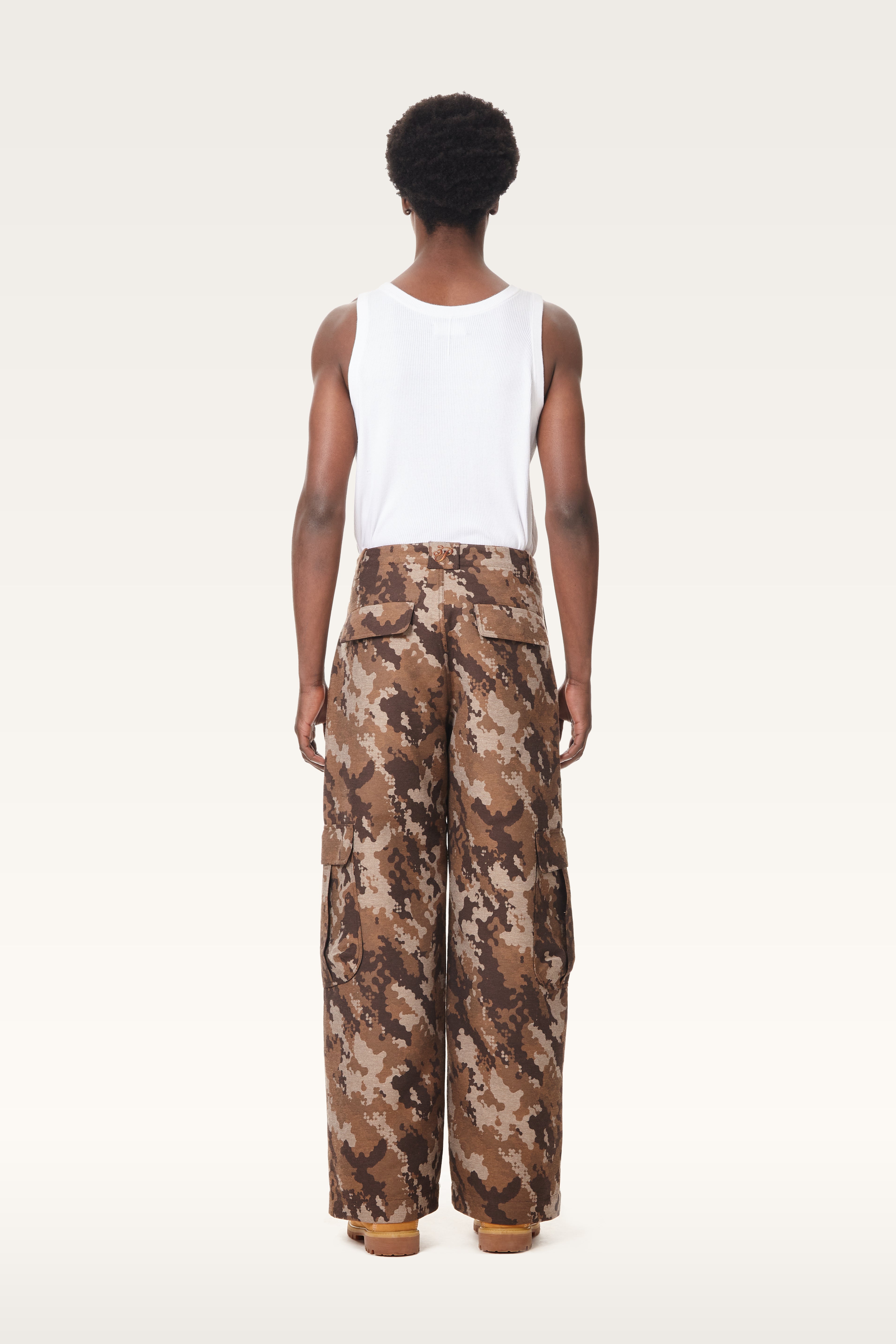 Jacquard Dove-Camo Cargo Pants