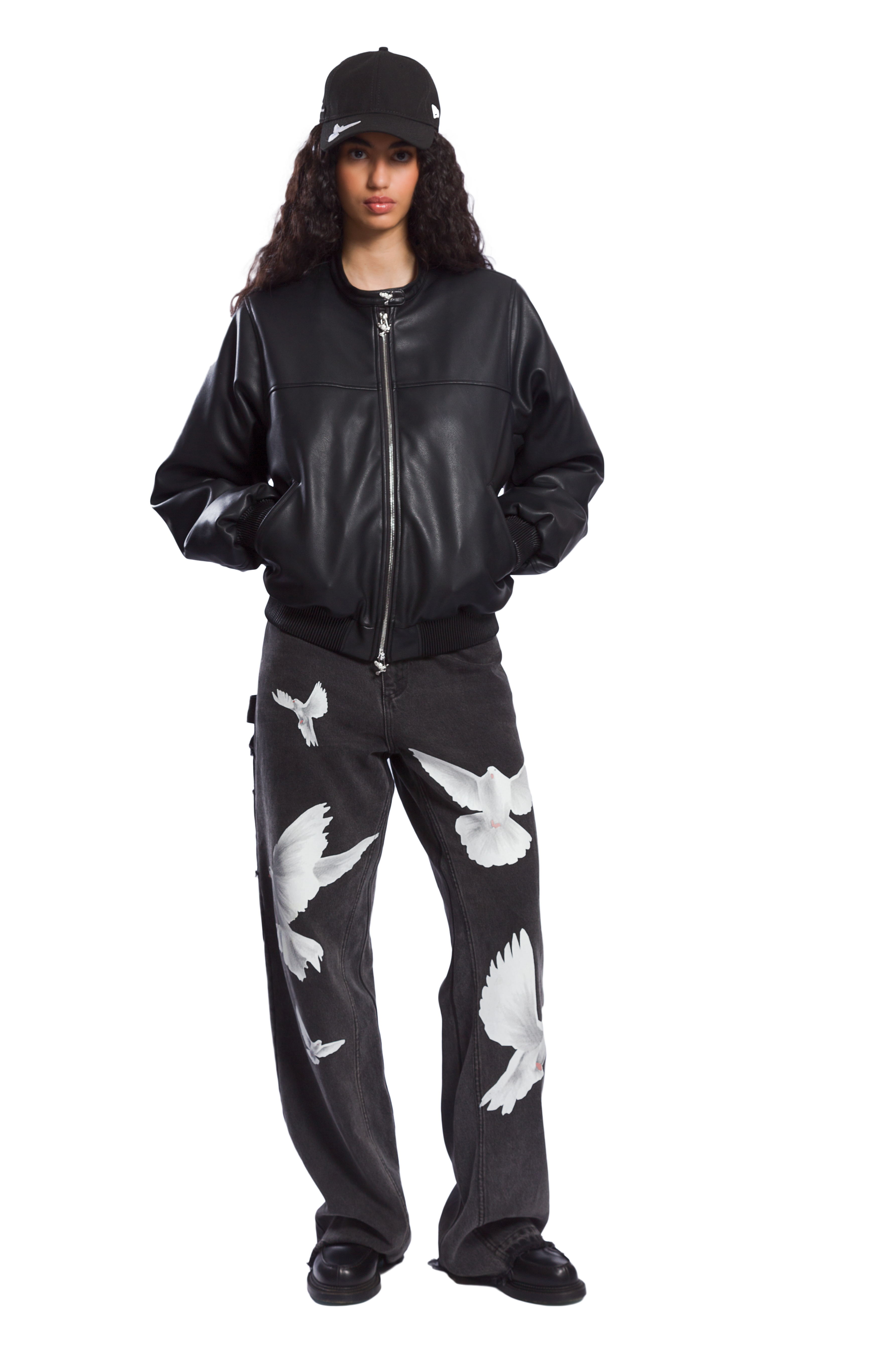 MIRO VEGAN LEATHER BOMBER JACKET