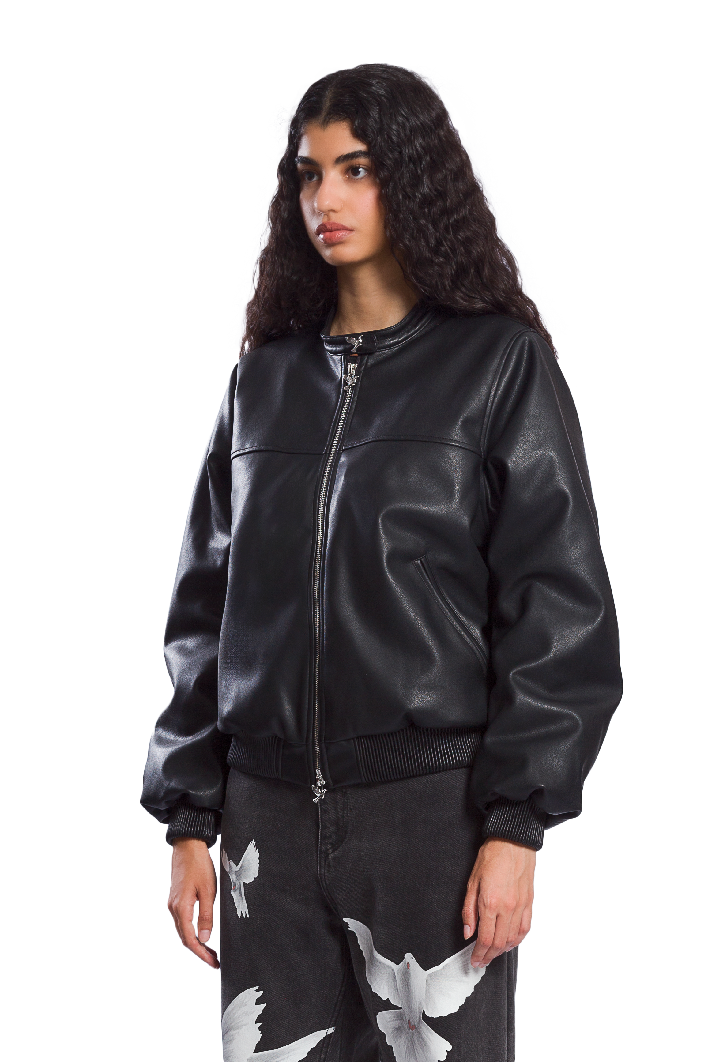 MIRO VEGAN LEATHER BOMBER JACKET