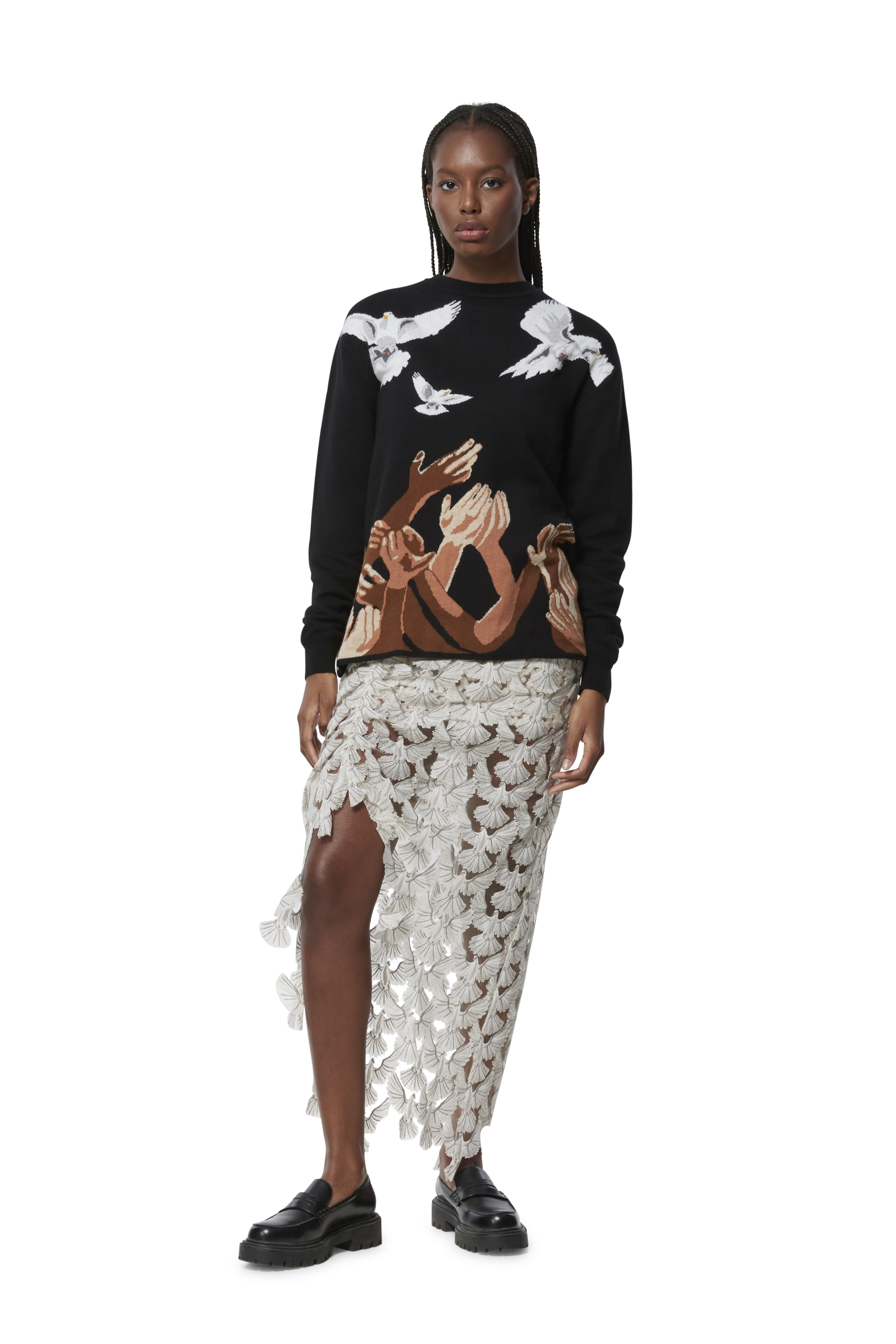 HBC EVA BLACK KNIT CREWNECK