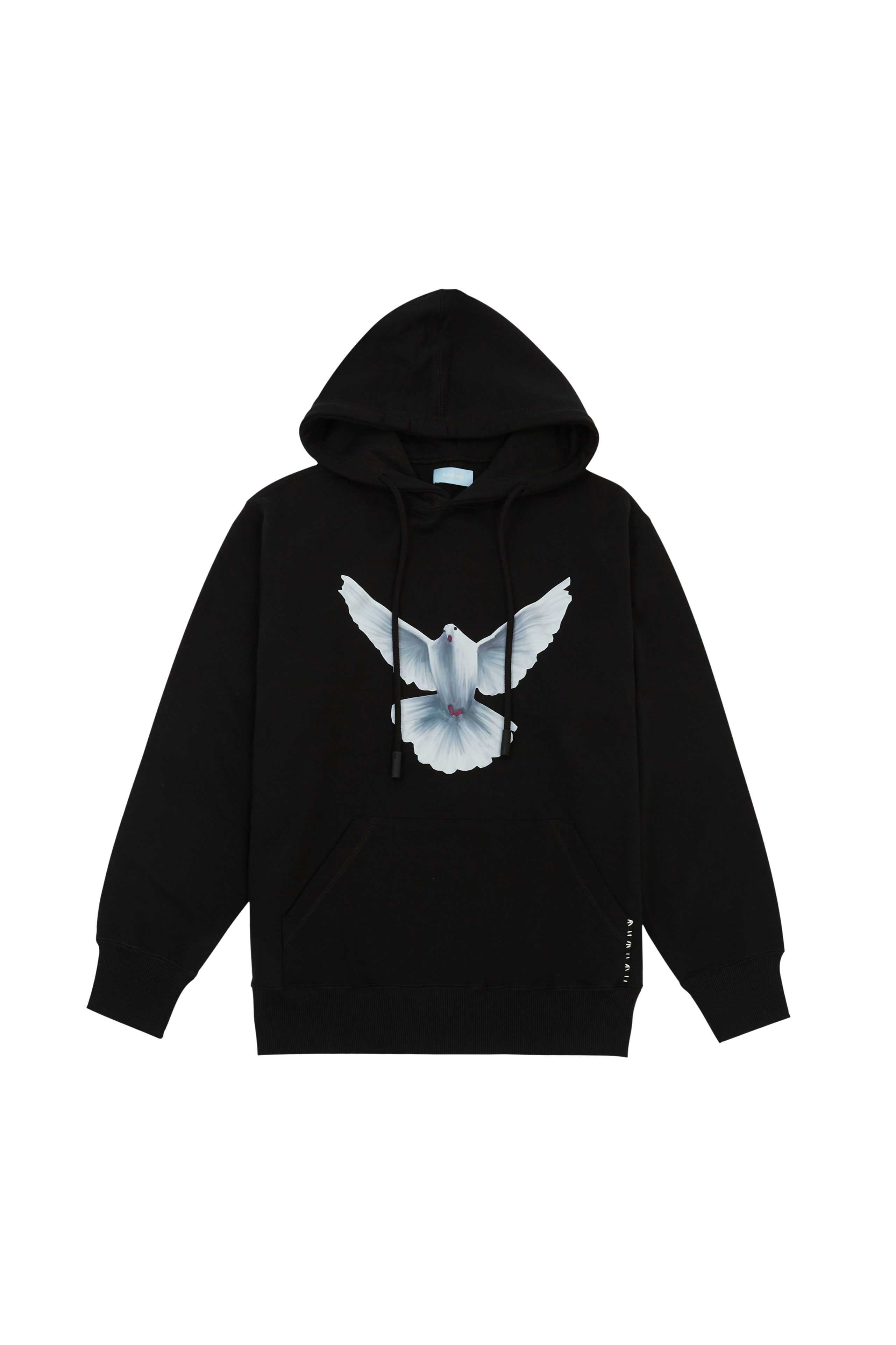 FLYING DOVES BLACK HOODED SWEATER