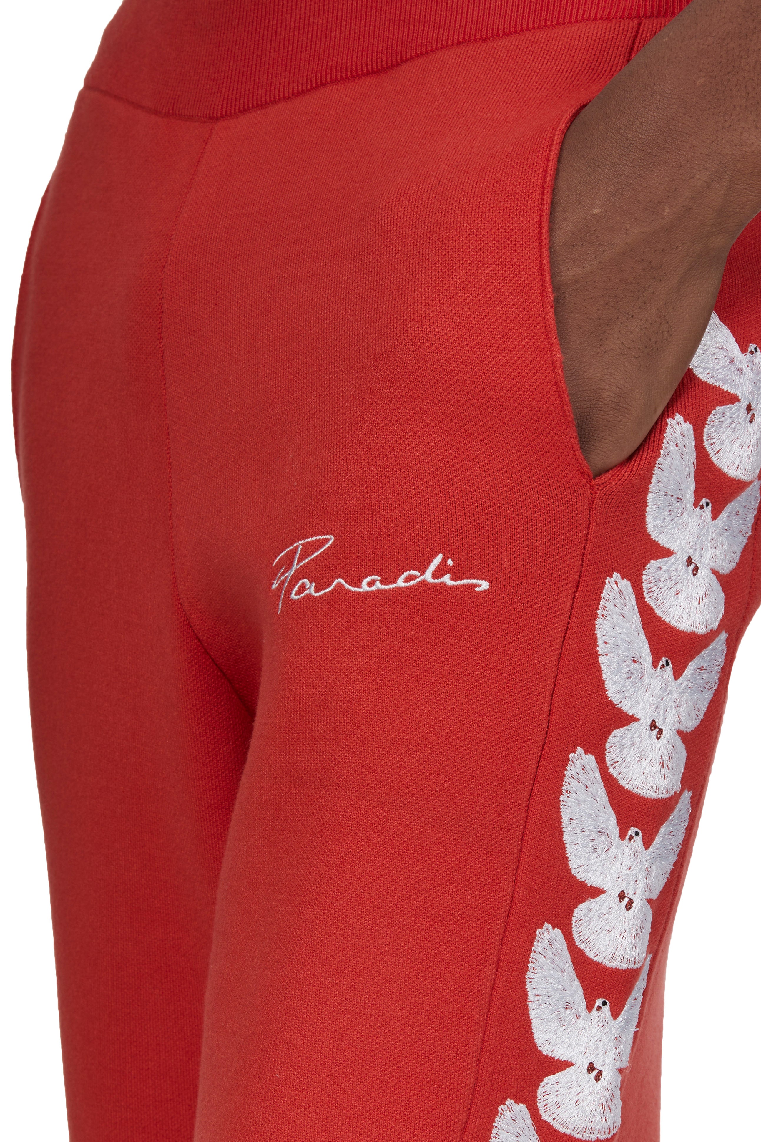 UNITY DOVES RED TRACK PANTS