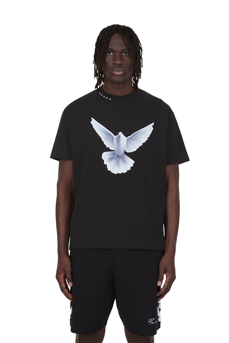 FLYING DOVE BLACK T-SHIRT